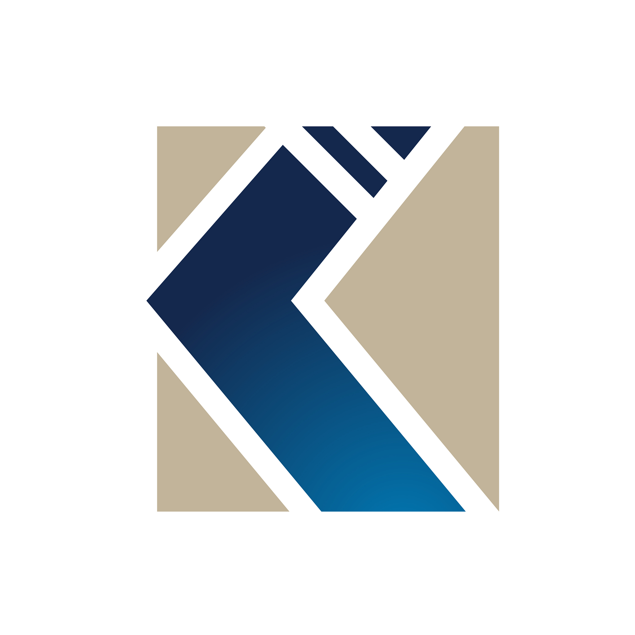 letter k logo concept overlapping line element