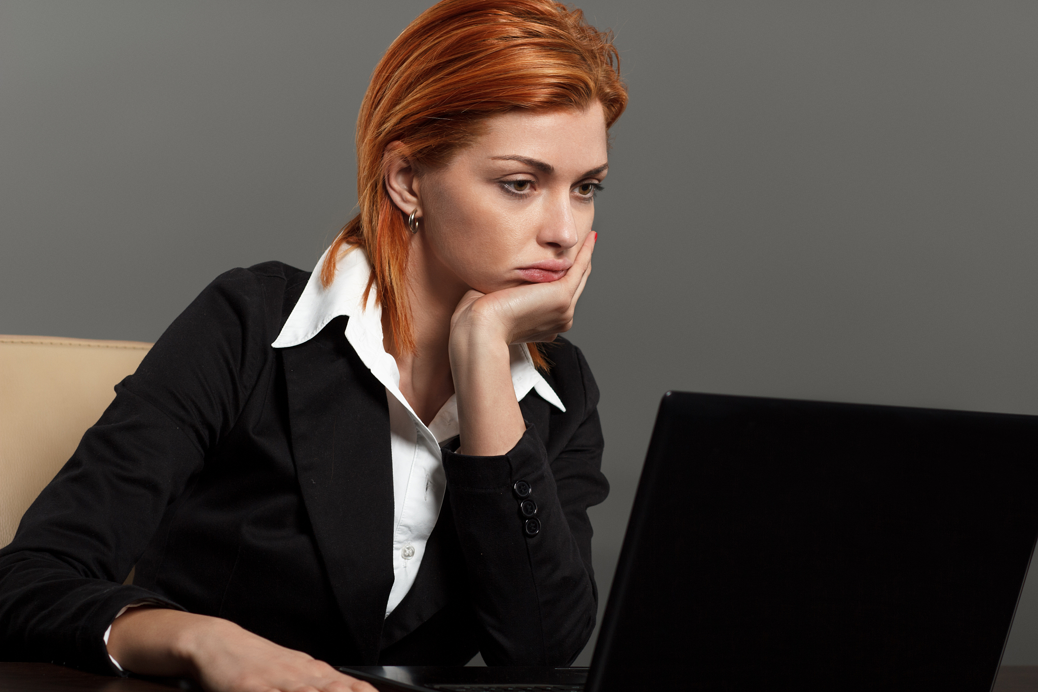exhausted businesswoman