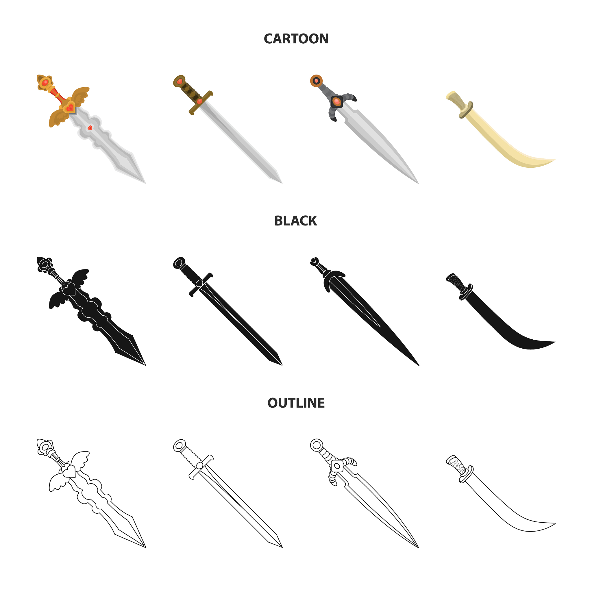 design of game and armor icon set of game