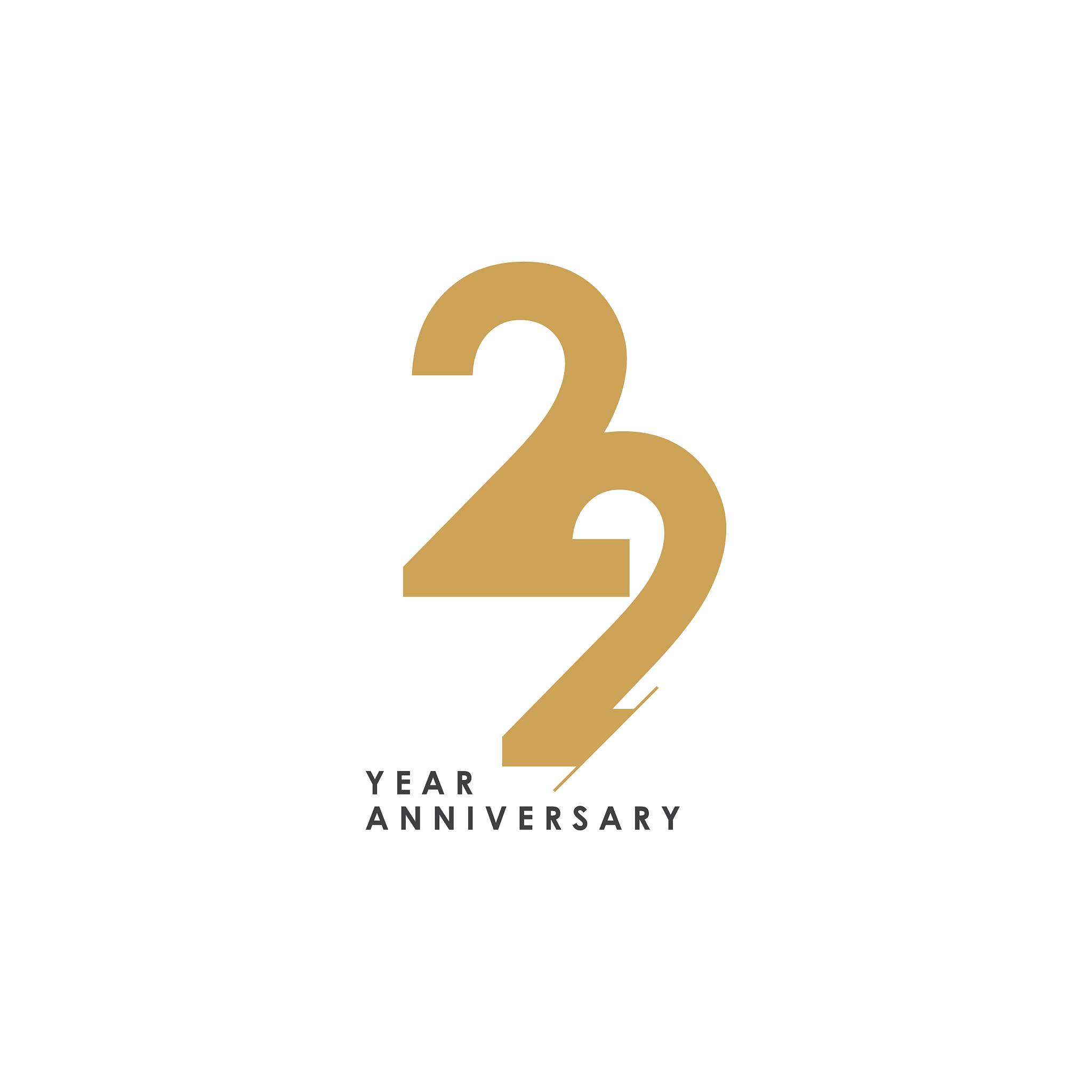 22 year anniversary logo template design