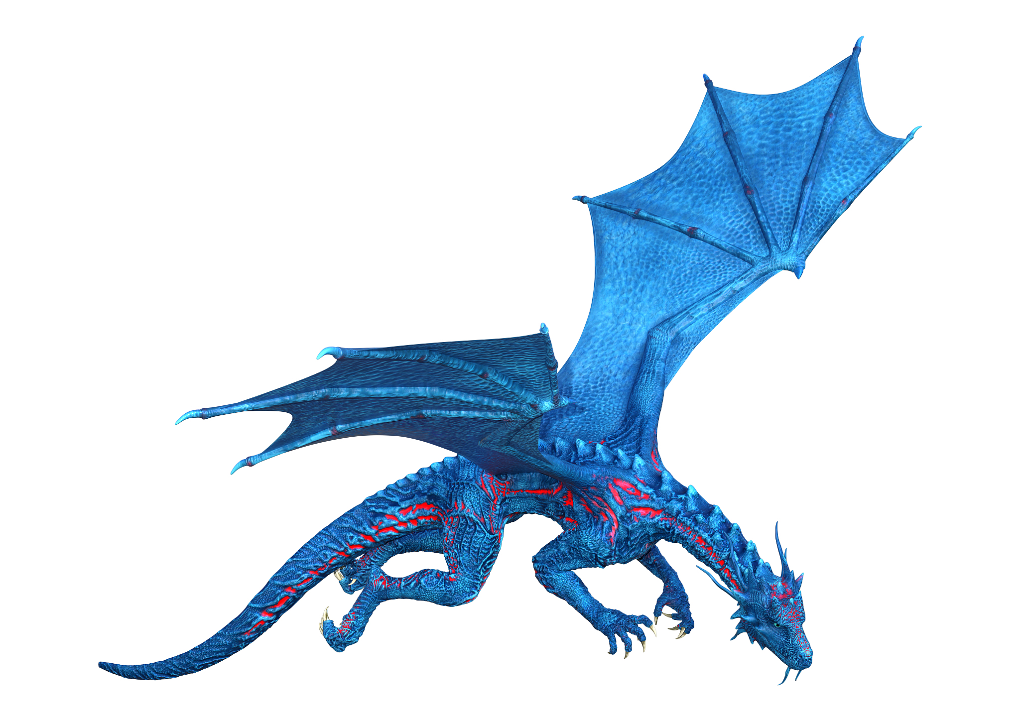 3d illustration fantasy dragon on white