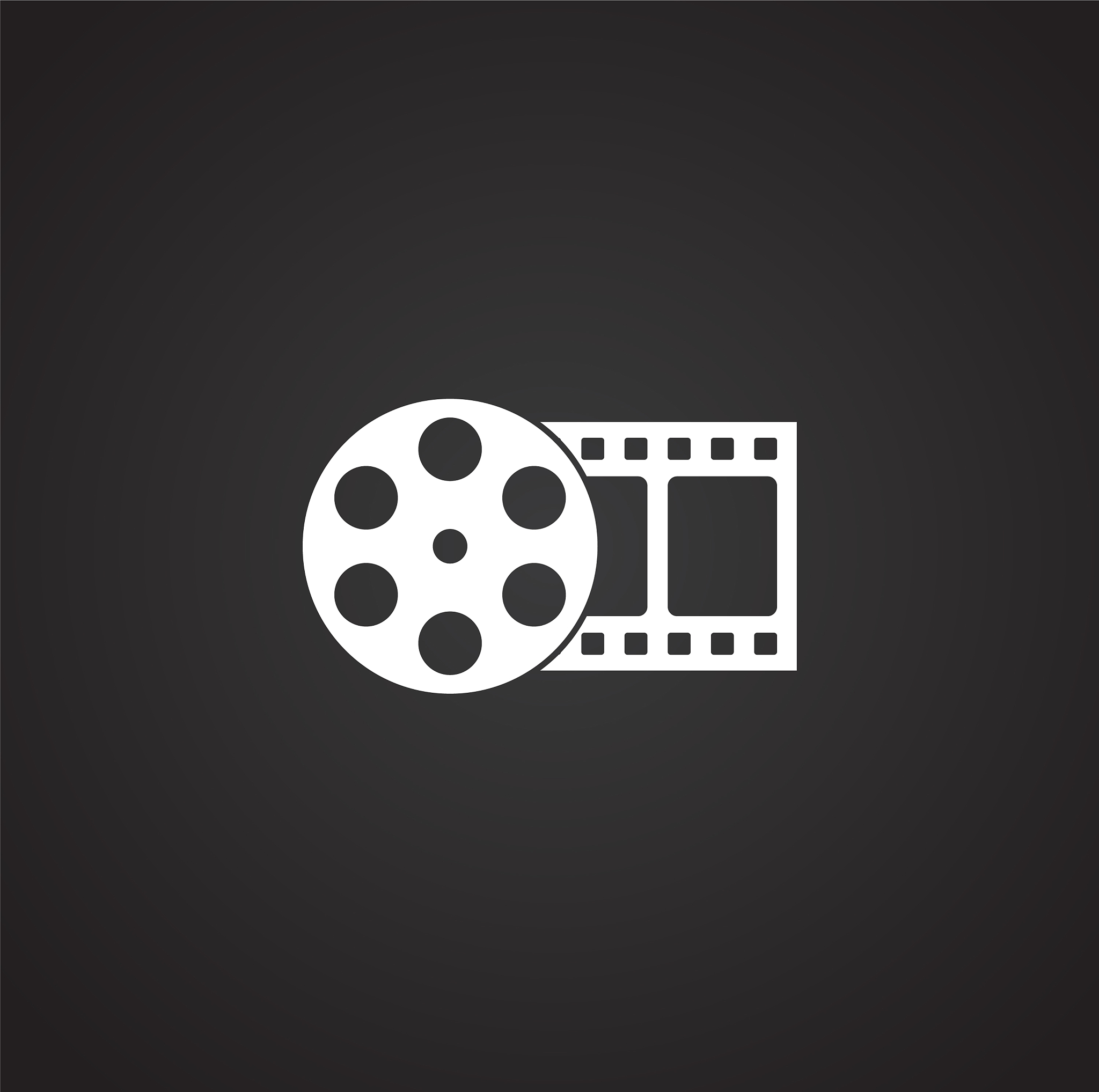film strip related icon on background for graphic