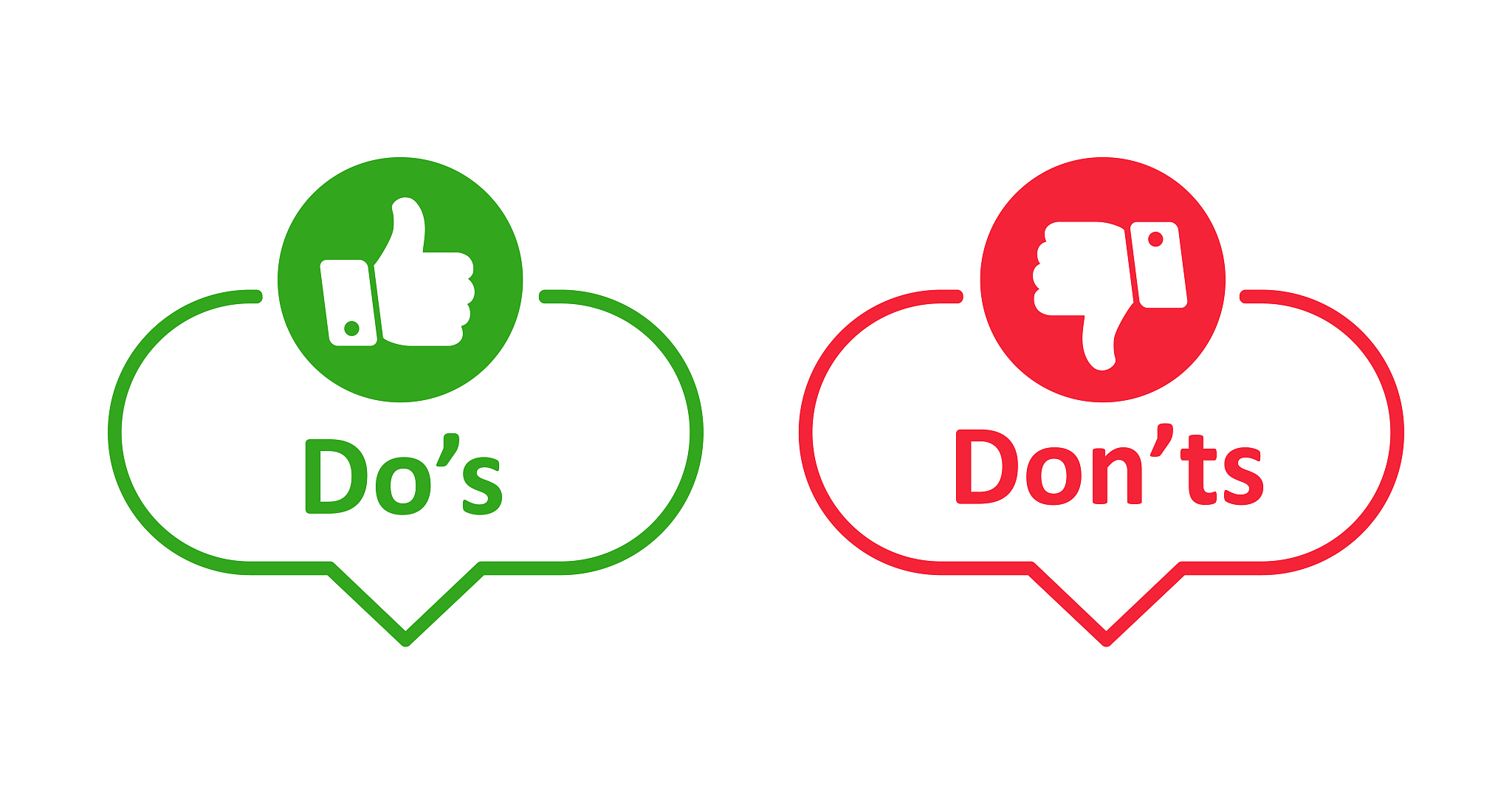 dos and donts like thumbs up or down. like or dislike index fing
