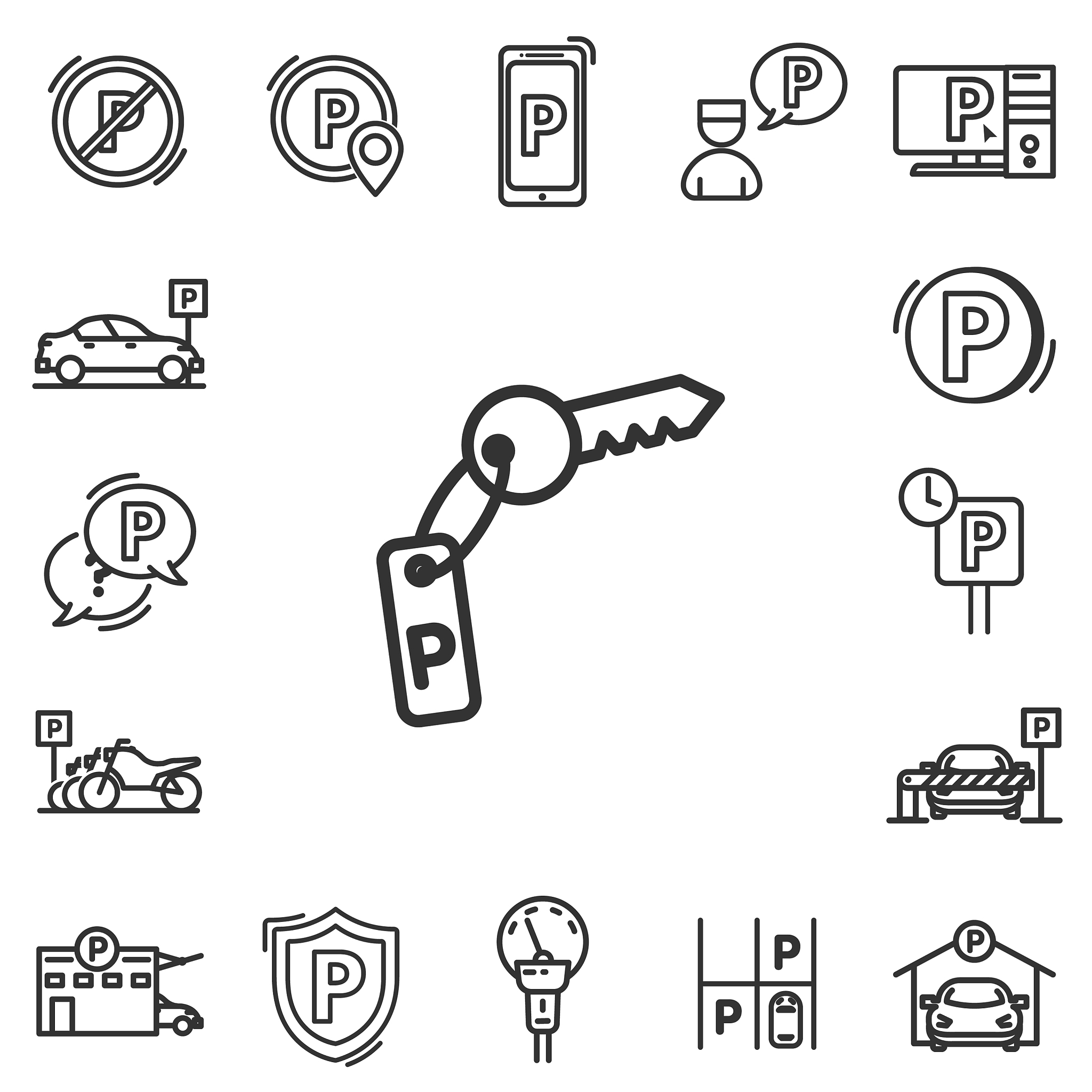 parking line icons