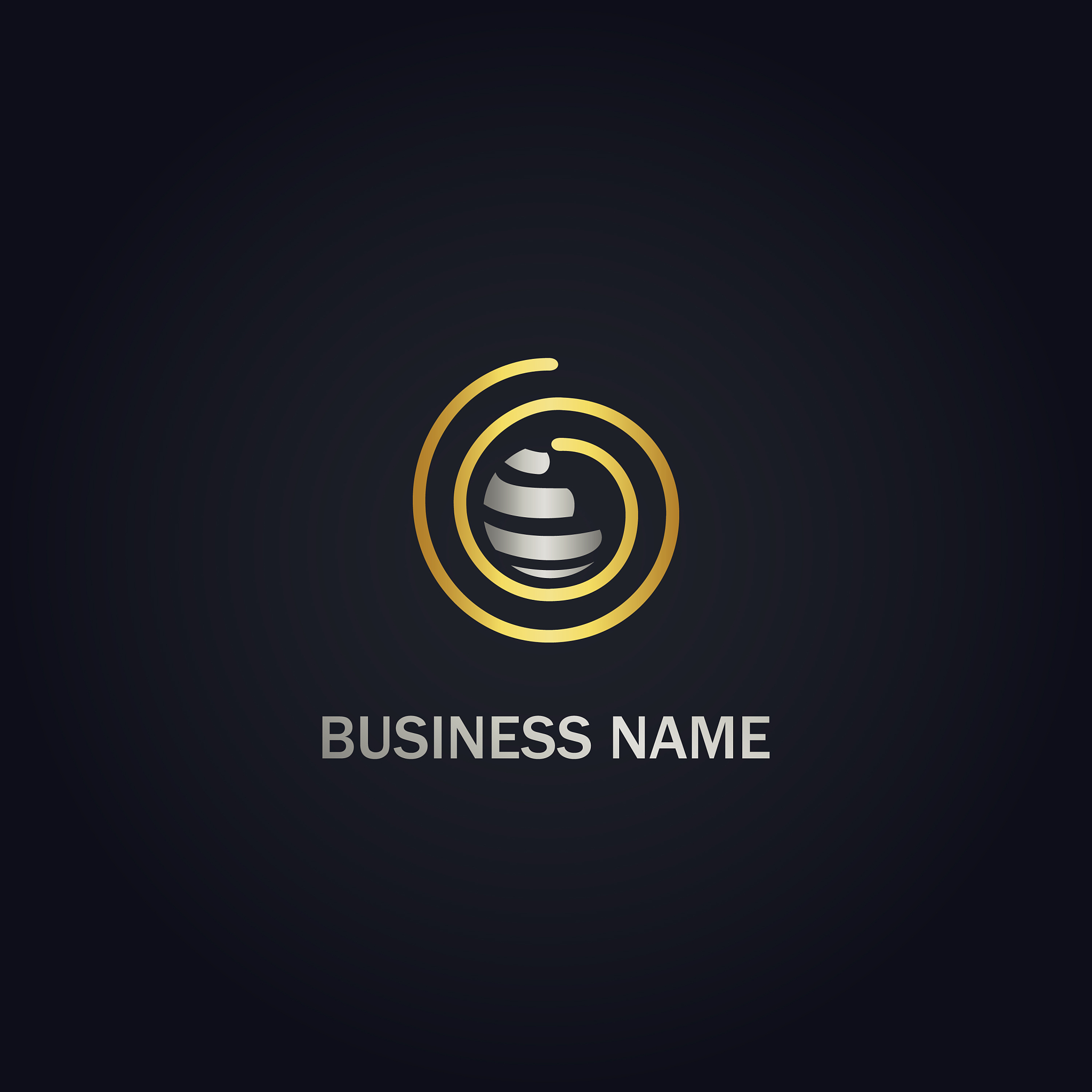 round sphere technology gold logo