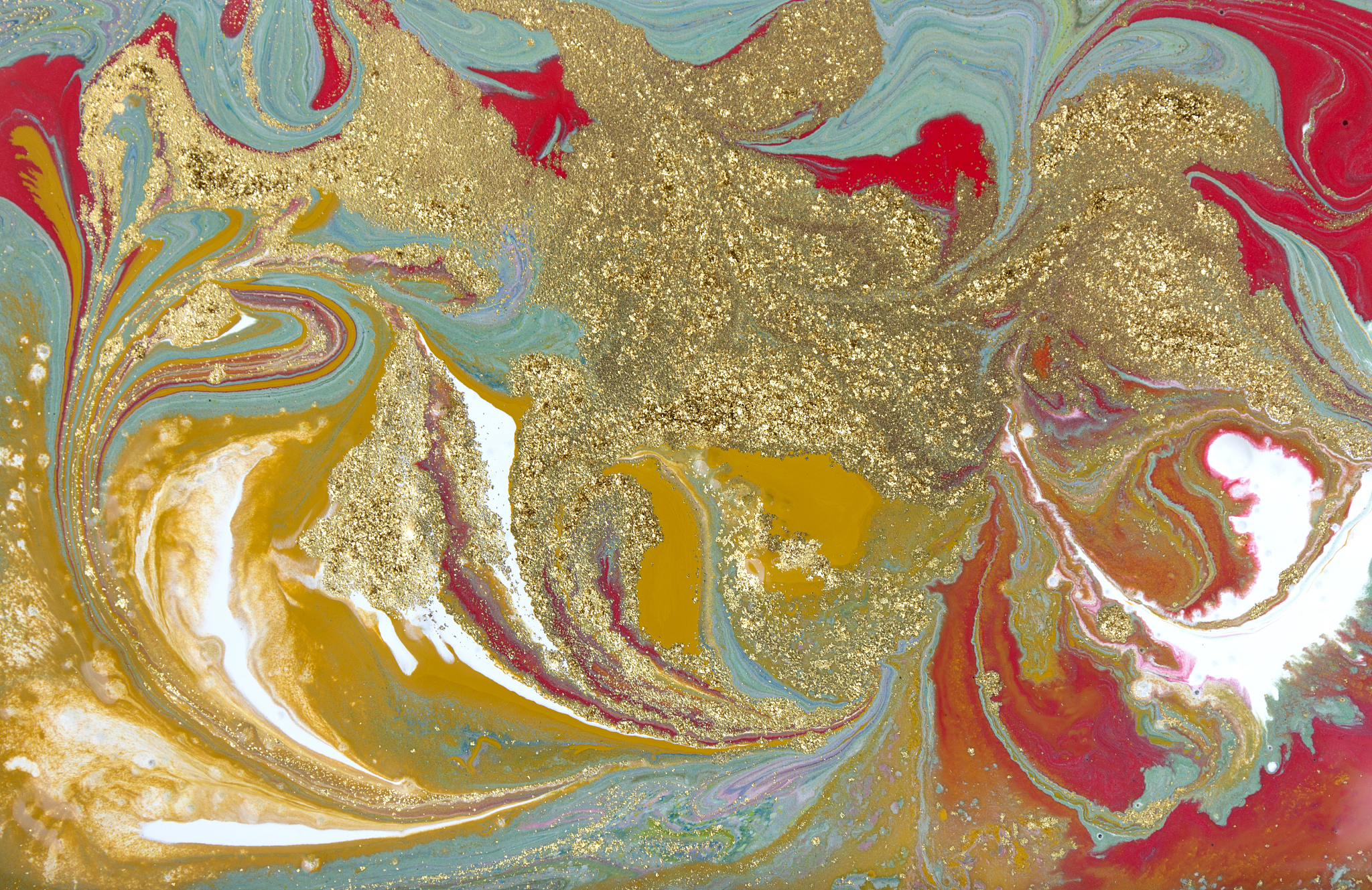 green and red marbling pattern. gold marble liquid texture.