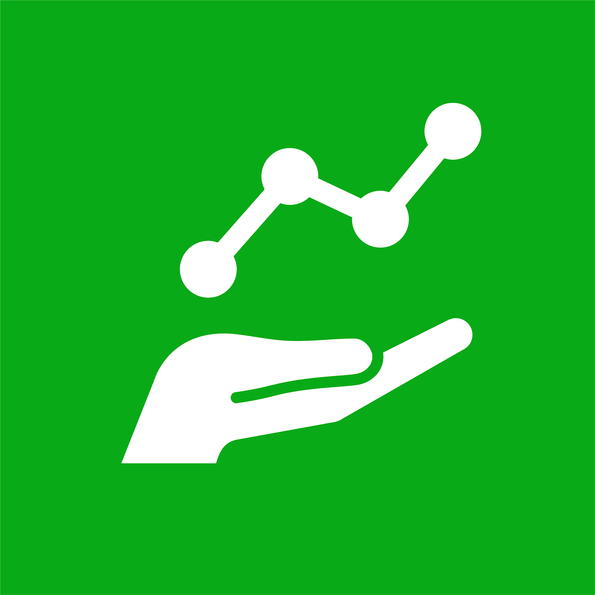 hand with progress graph icon