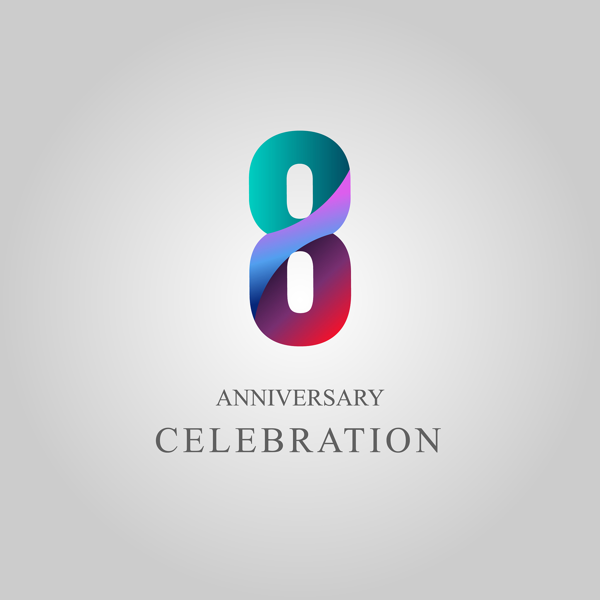 8 year anniversary celebration template design