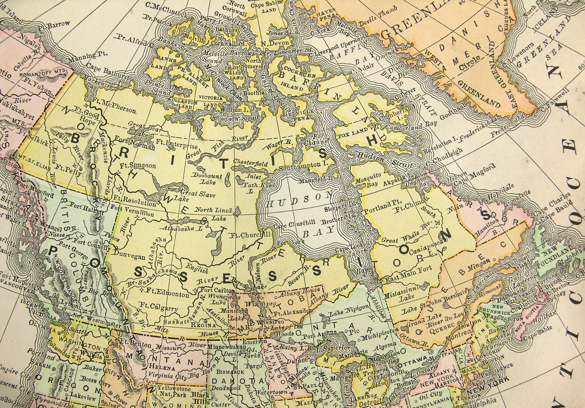 antique map of canada
