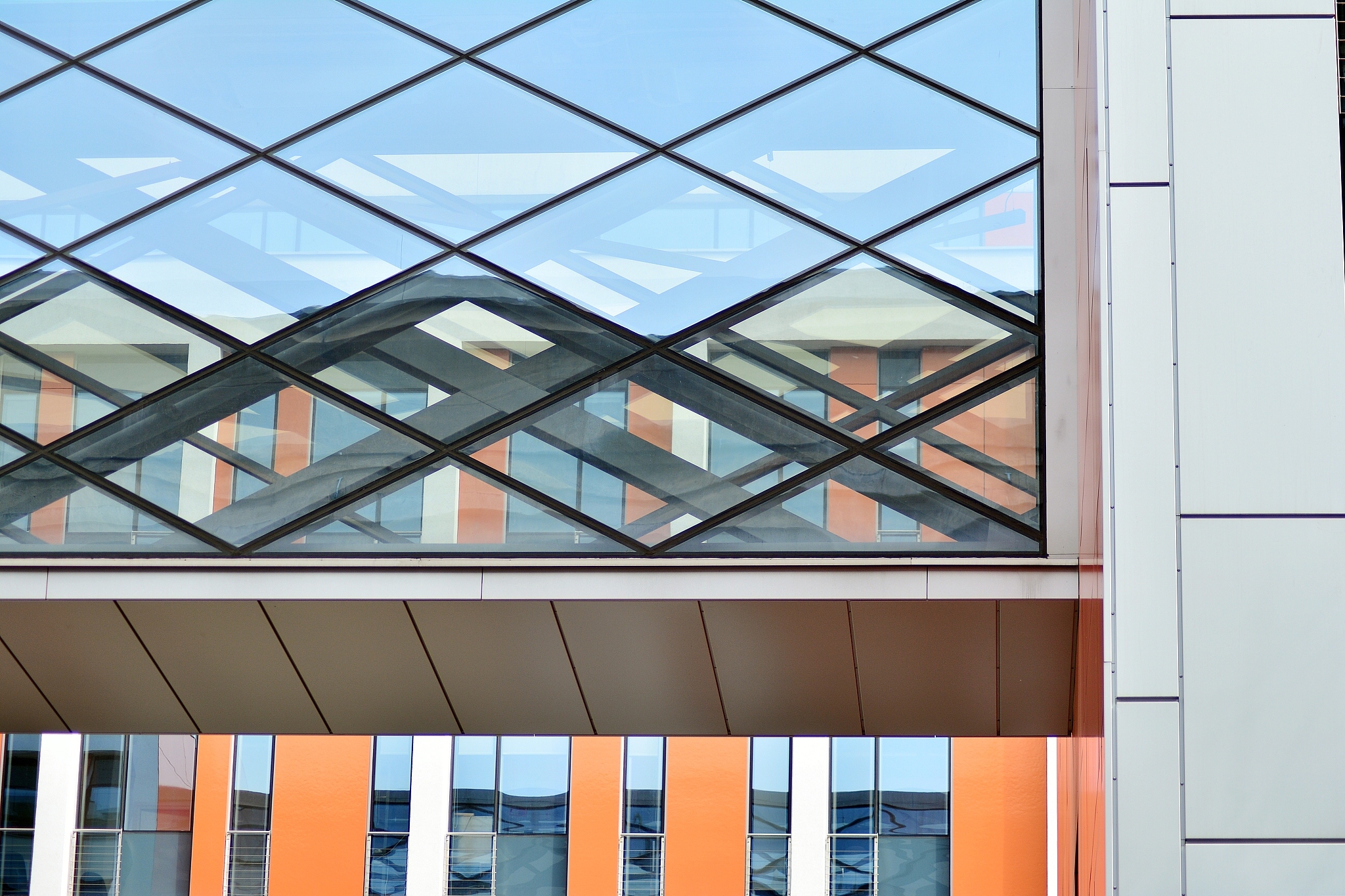 modern architecture, glass and steel. abstract architectural des