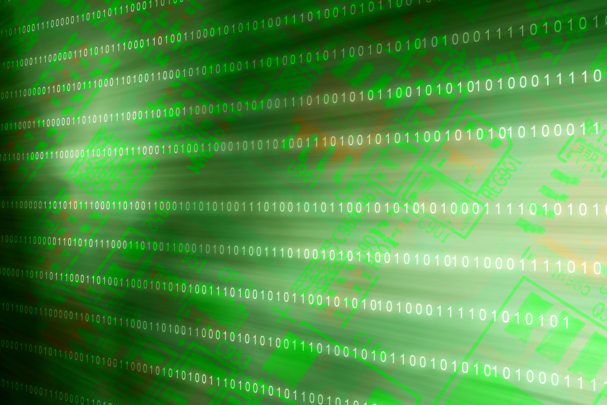 cyber security access lock on binary matrix green background int