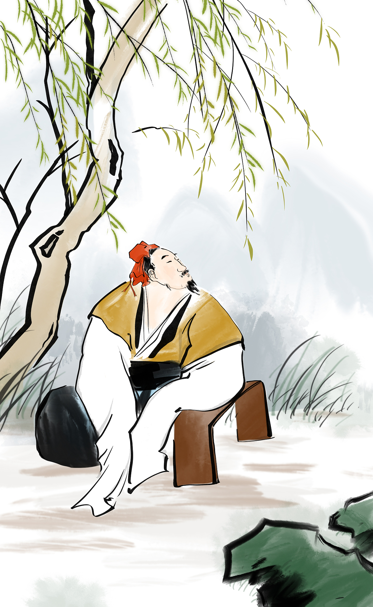 水墨国画古典诗词人物插图