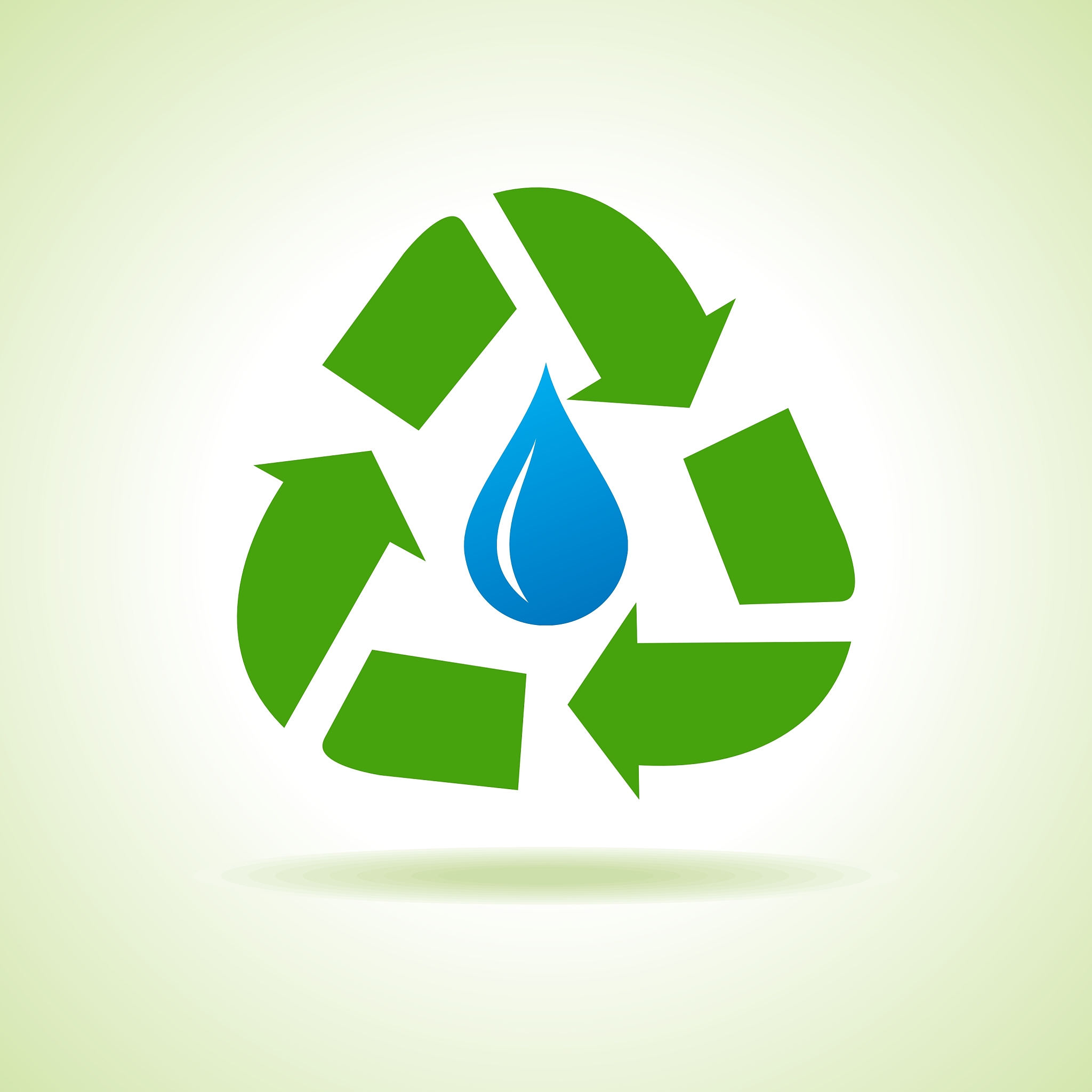 water drop and recycle icon