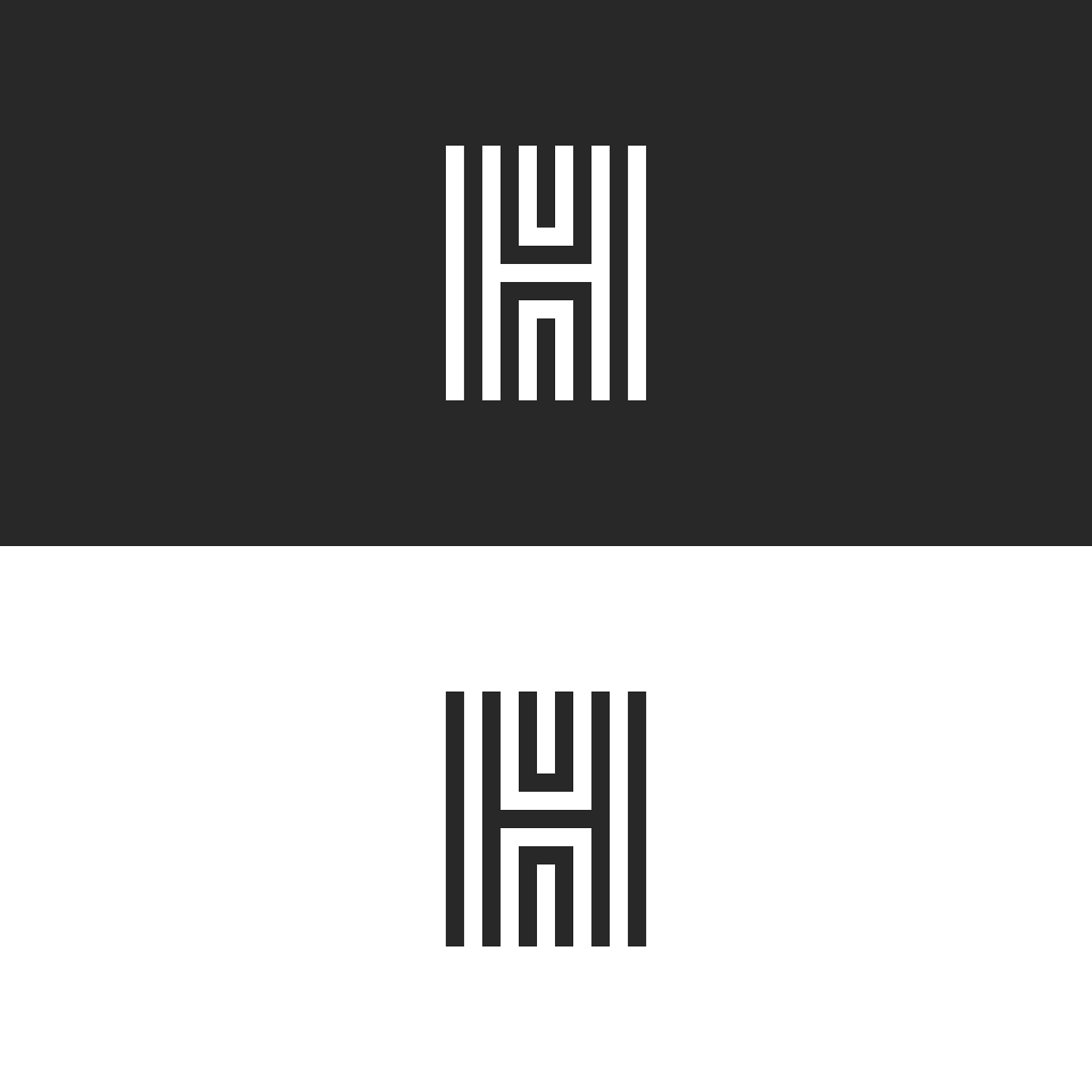 logo h letter modern monogram parallel lines