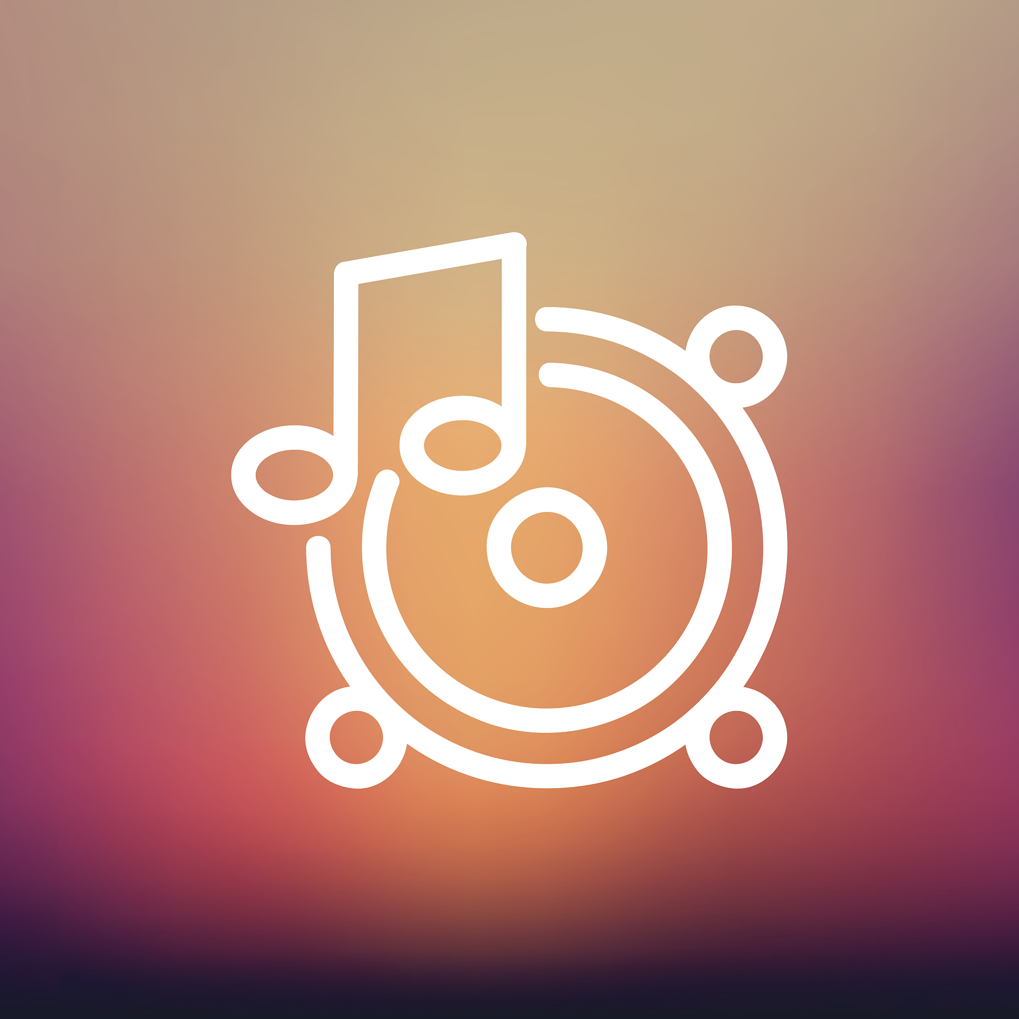 music tambourine thin line icon