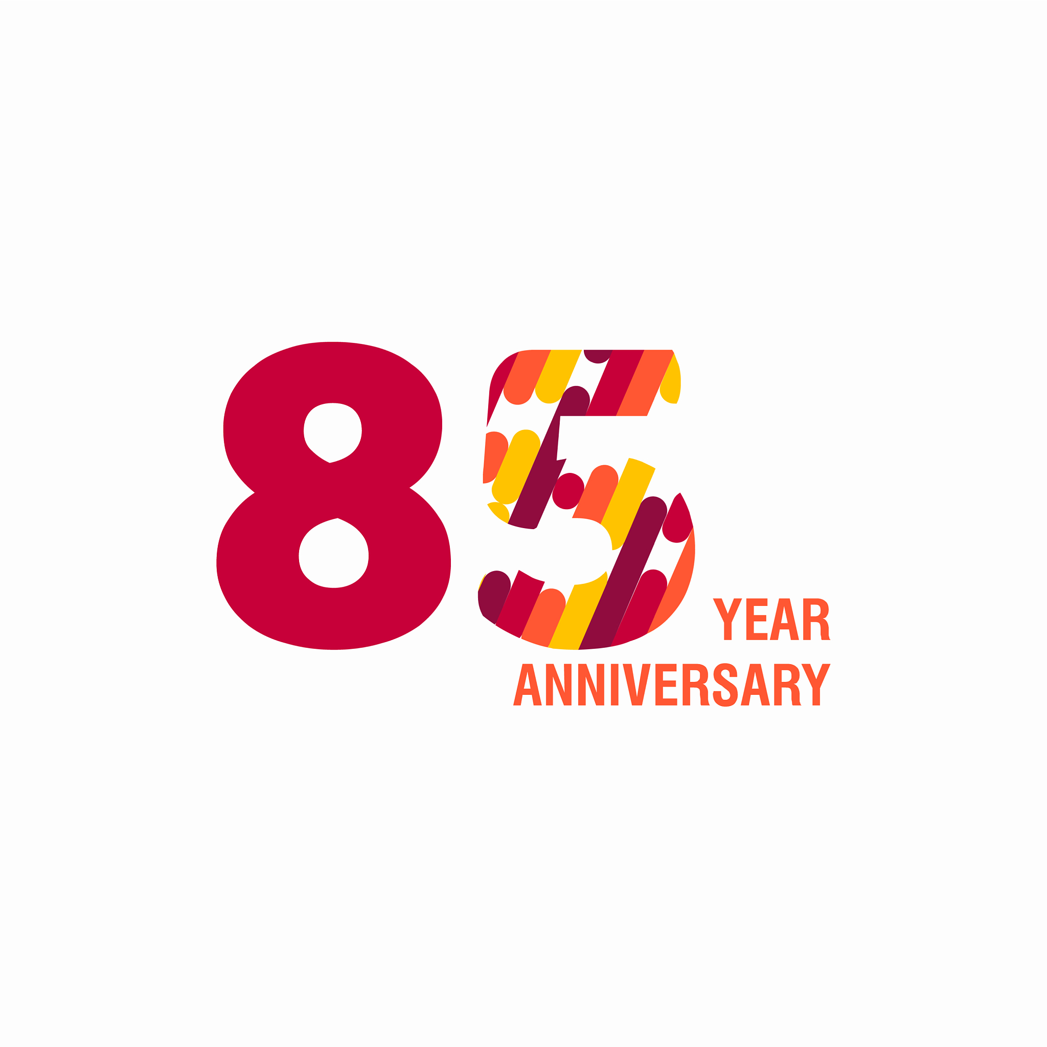 85 year anniversary purple template design
