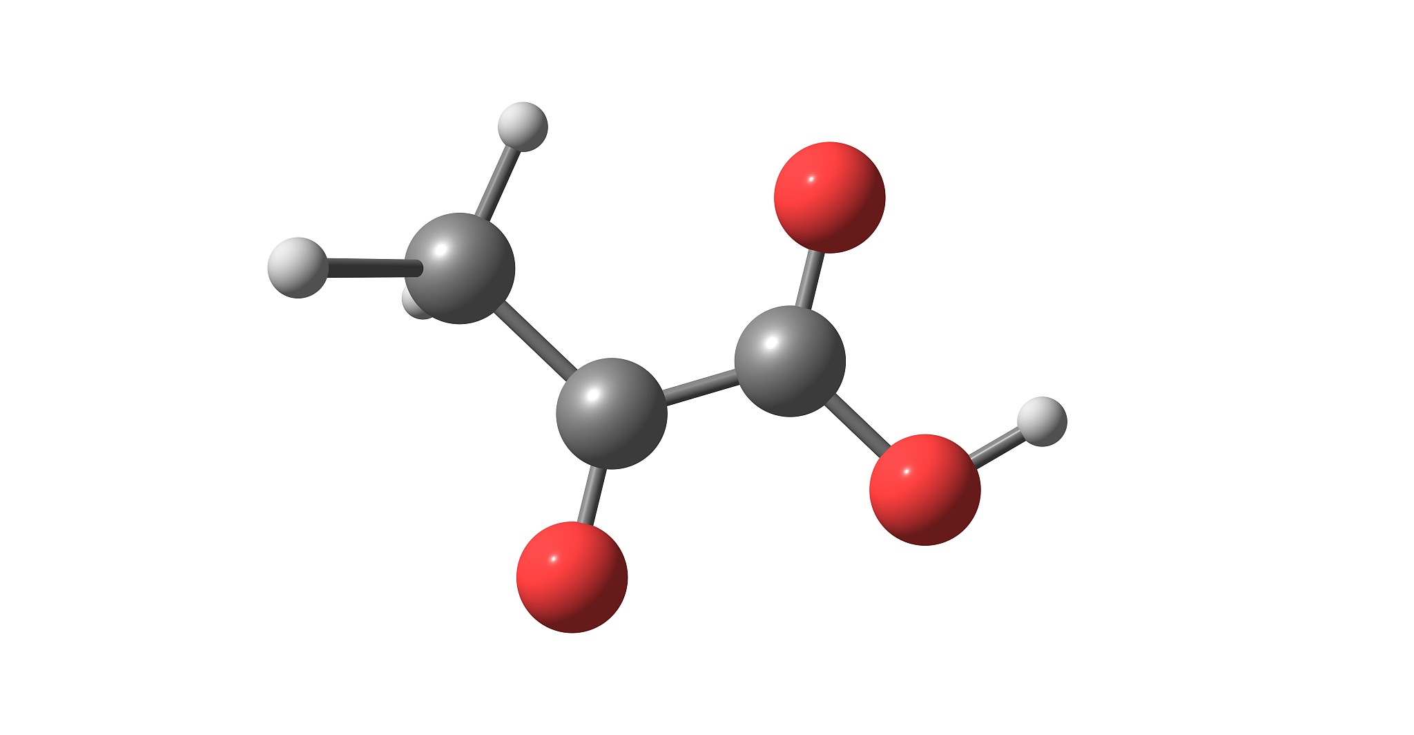 pyruvic acid molecular structure isolated on white