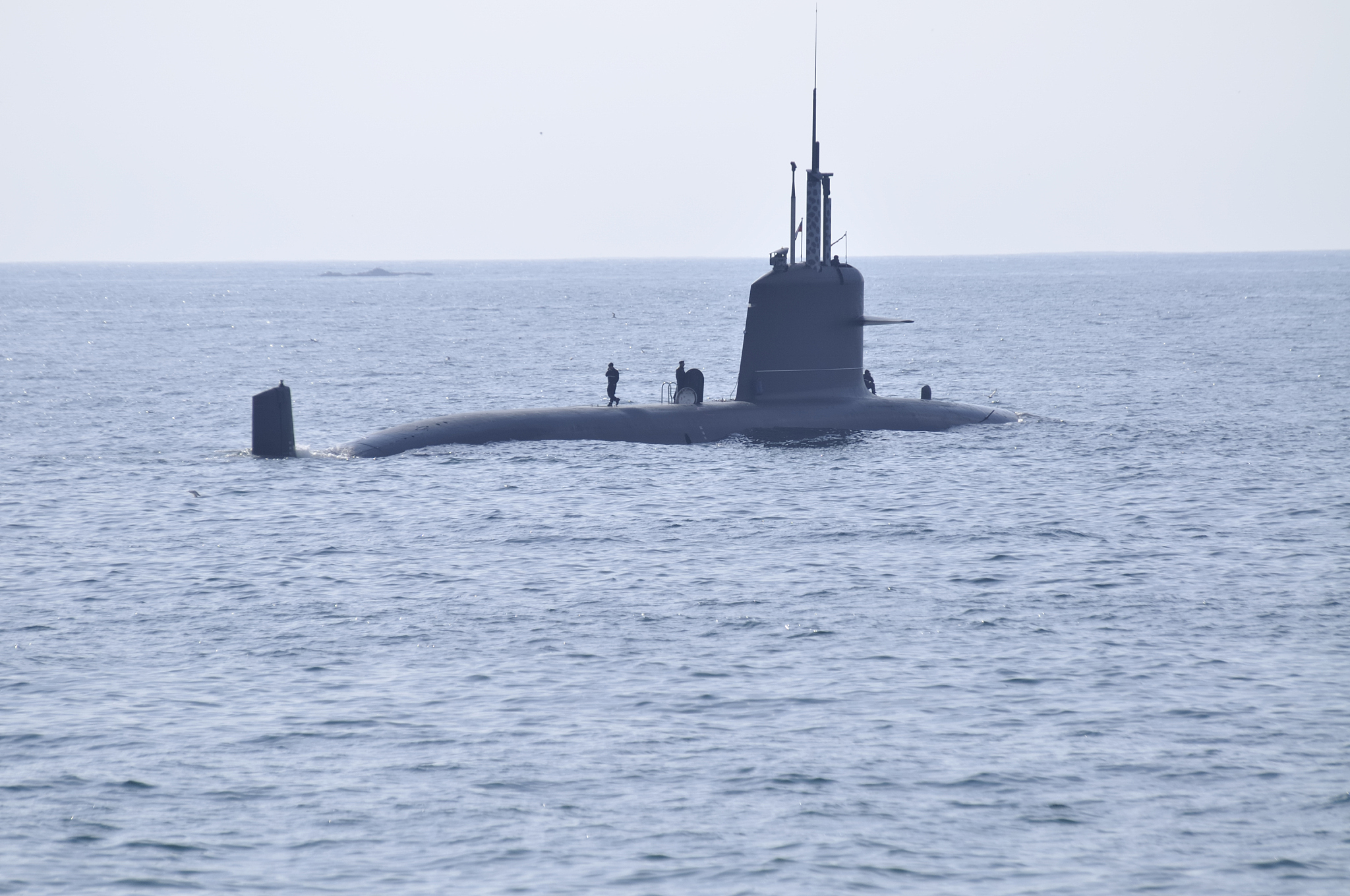 submarine at the sea
