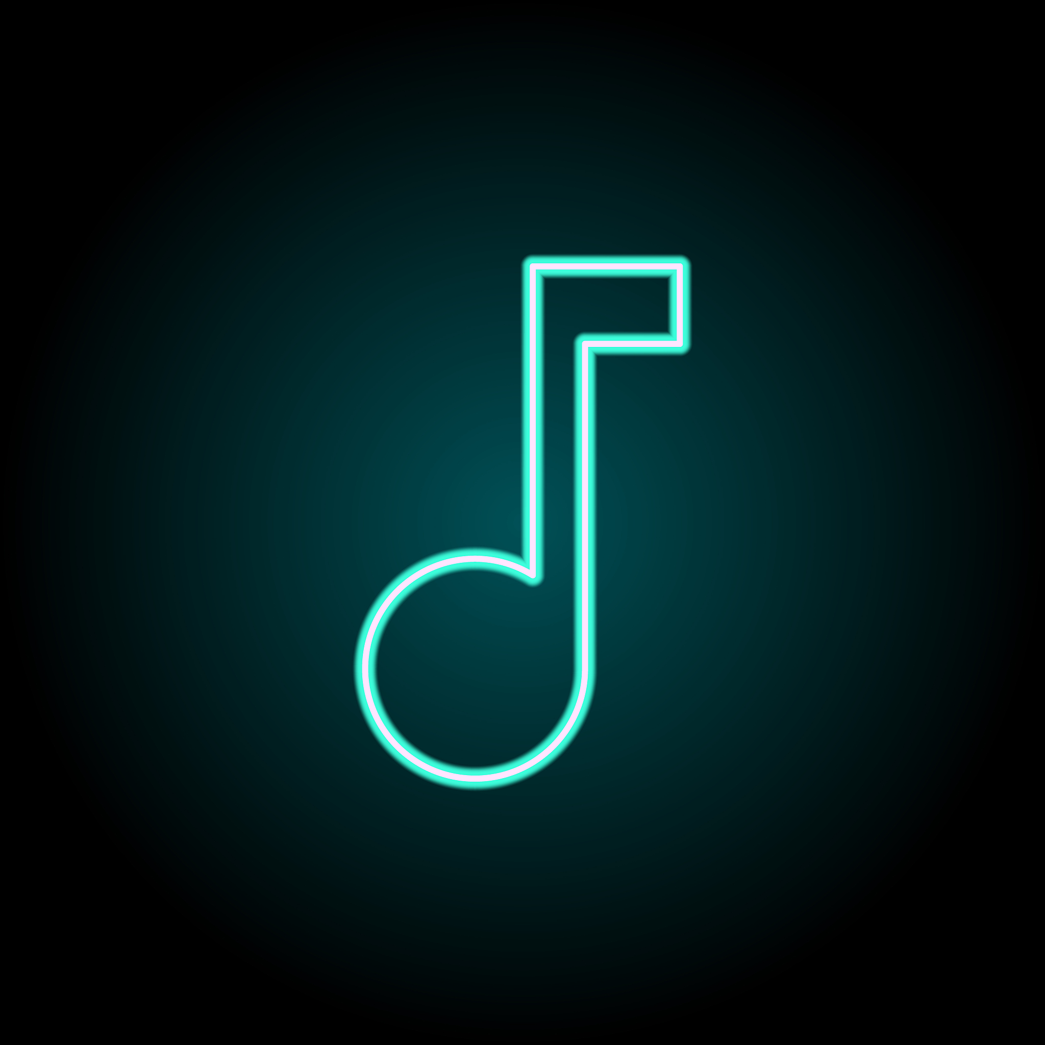 music sign icon. elements of image in neon style icons. simple i
