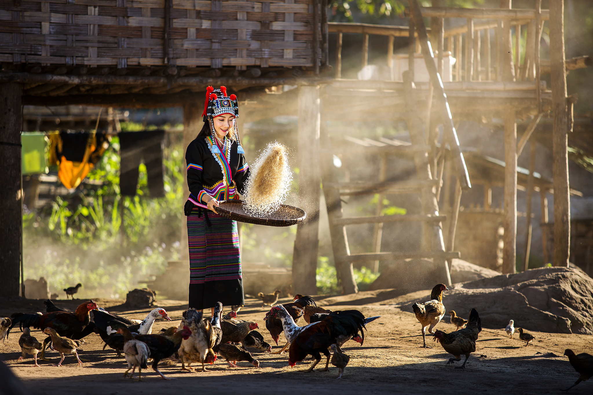tribal people living geum mugabe in costume wearing a beautiful 