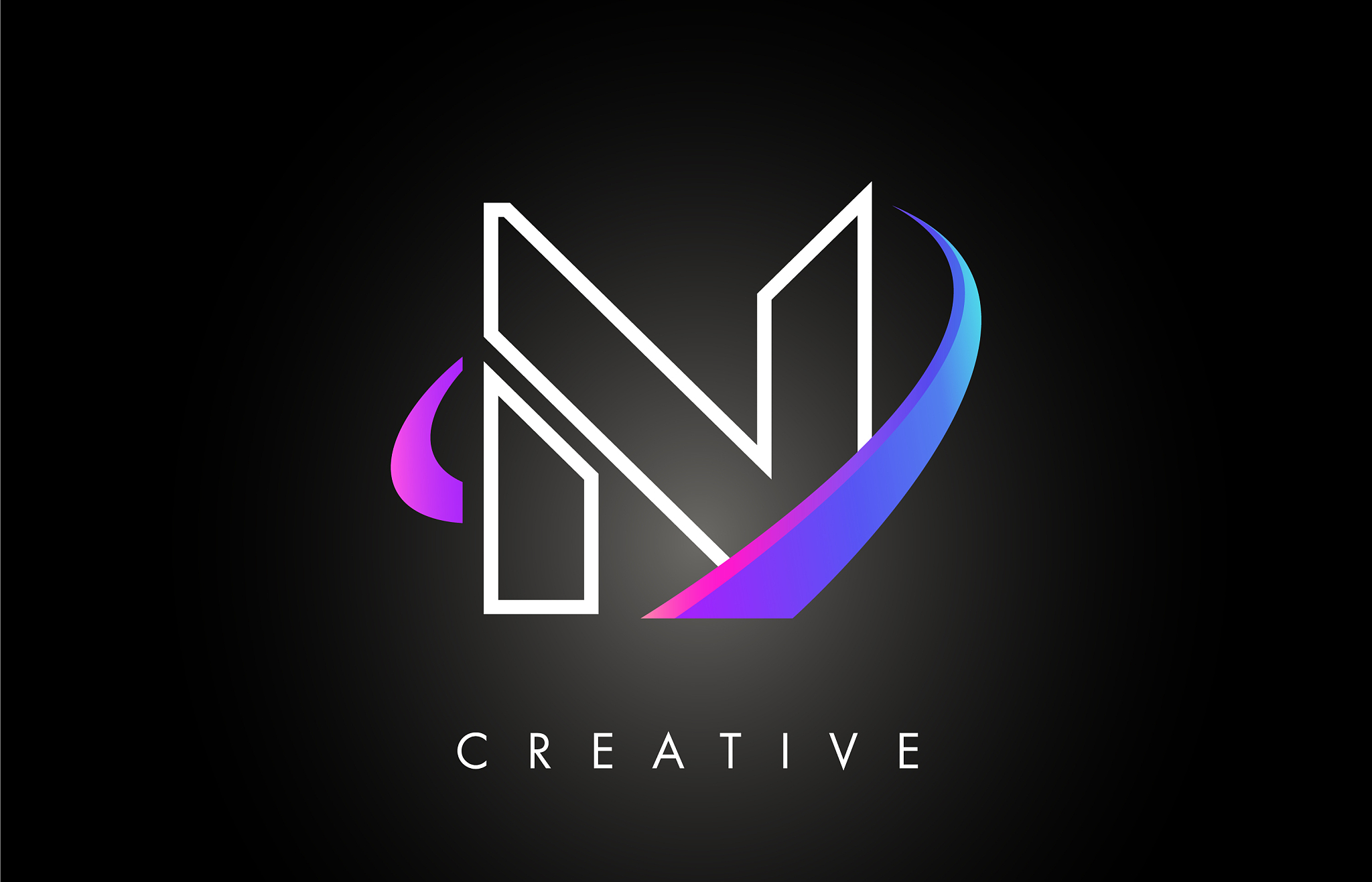 n trendy modern letter logo design monogram and