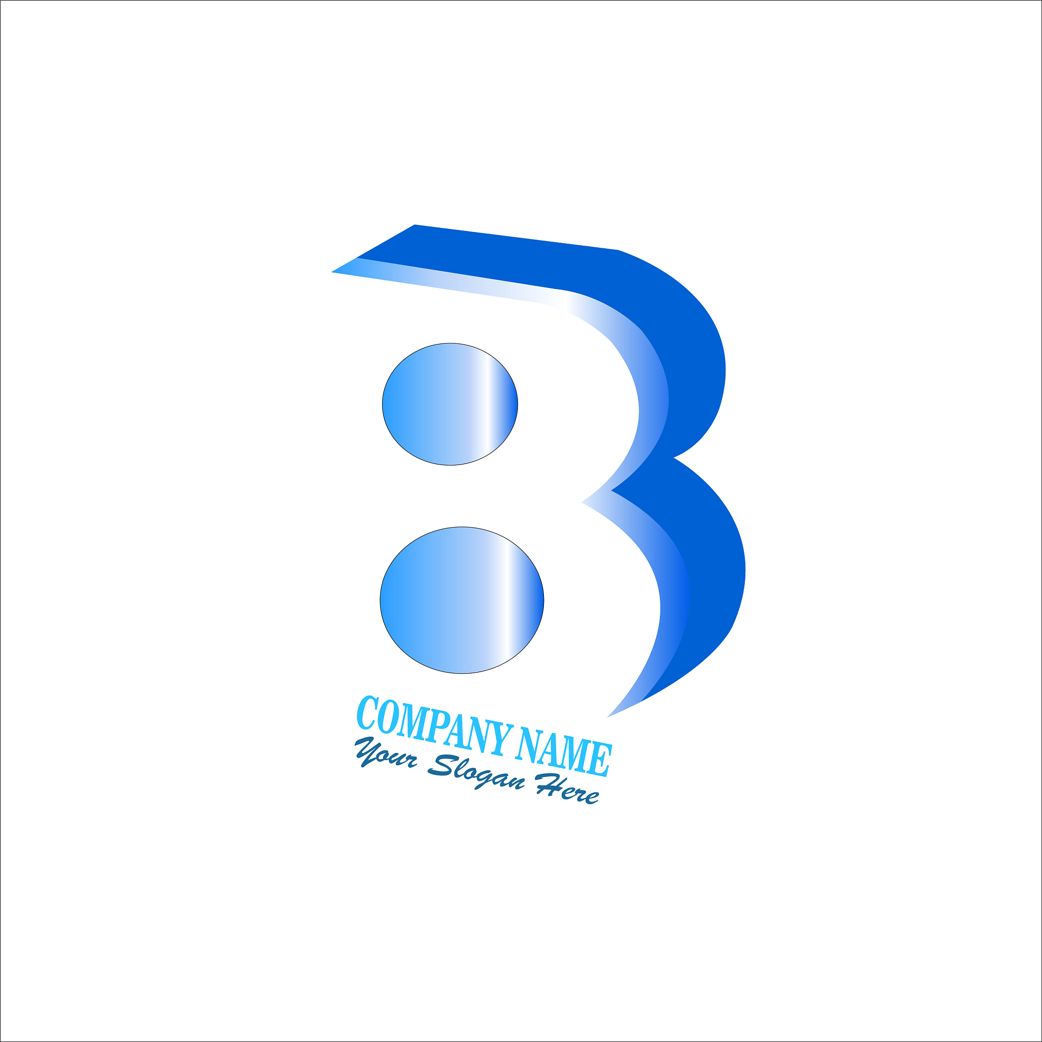 abstract initial letter b logo design template