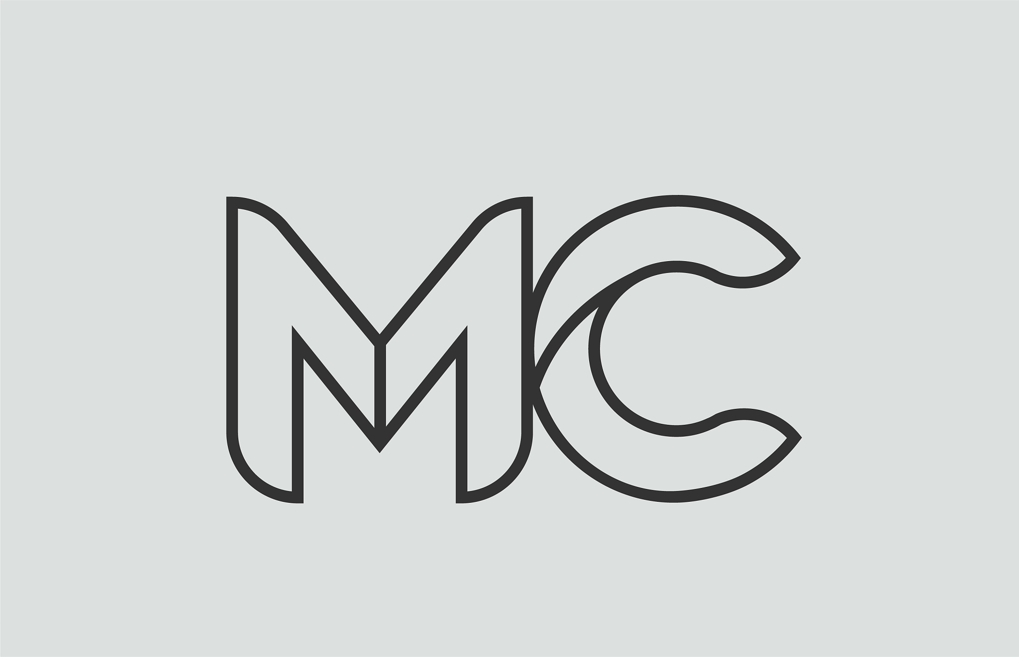black and white alphabet letter mc m c logo