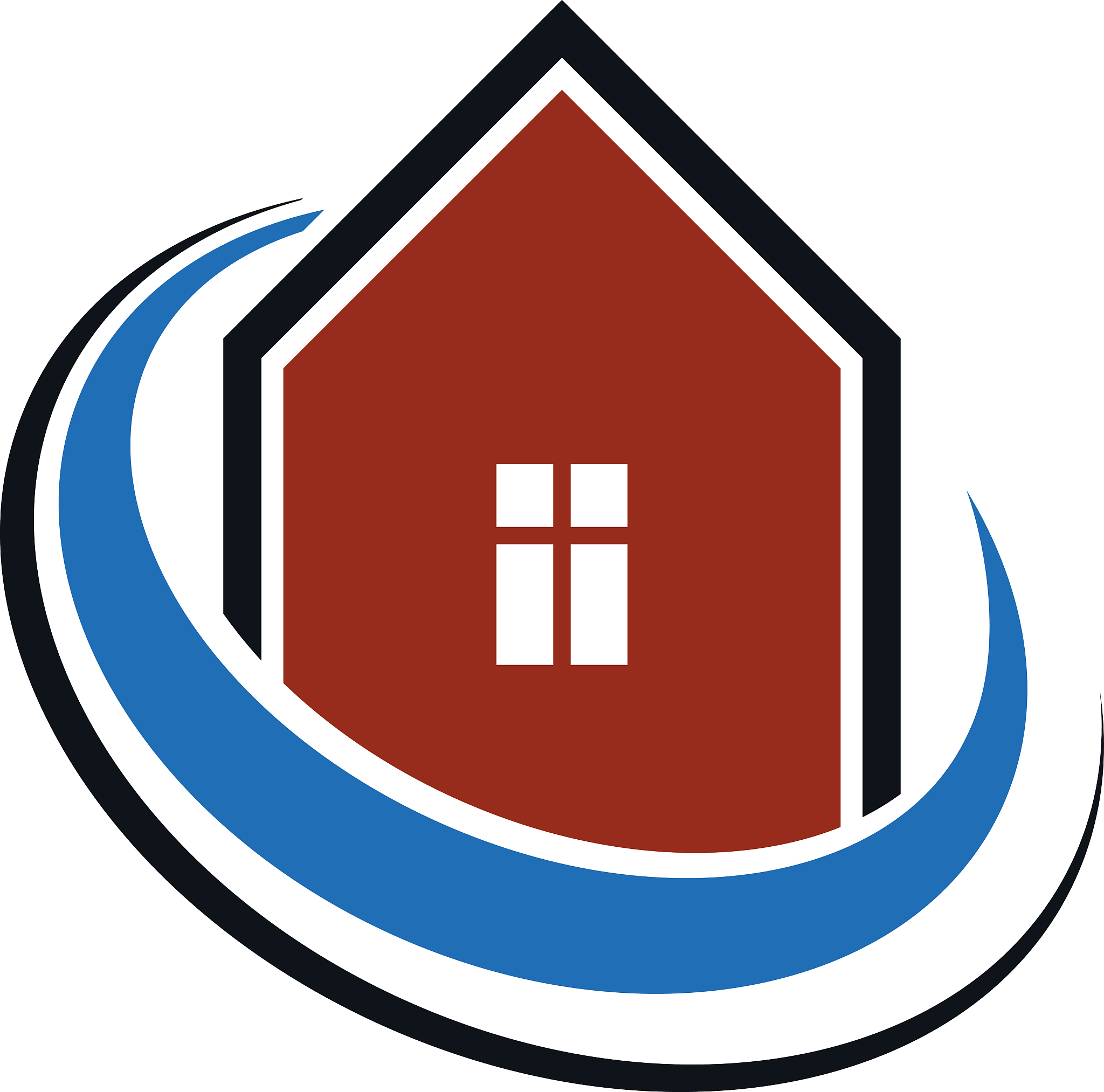 construction company abstract vector symbol, building corporatio