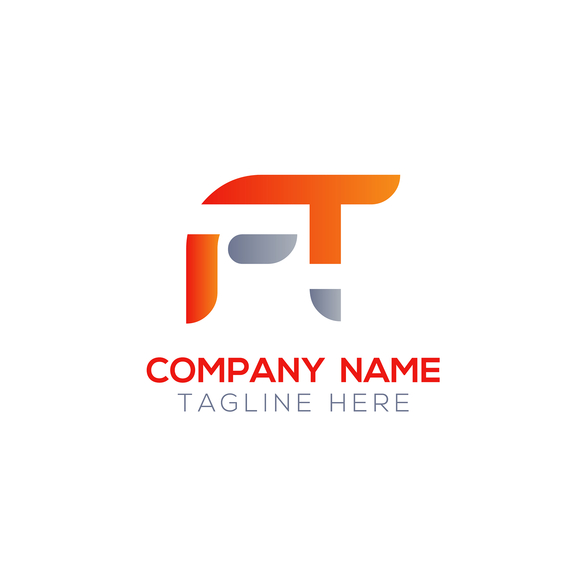 initial letter ft logo design template creative