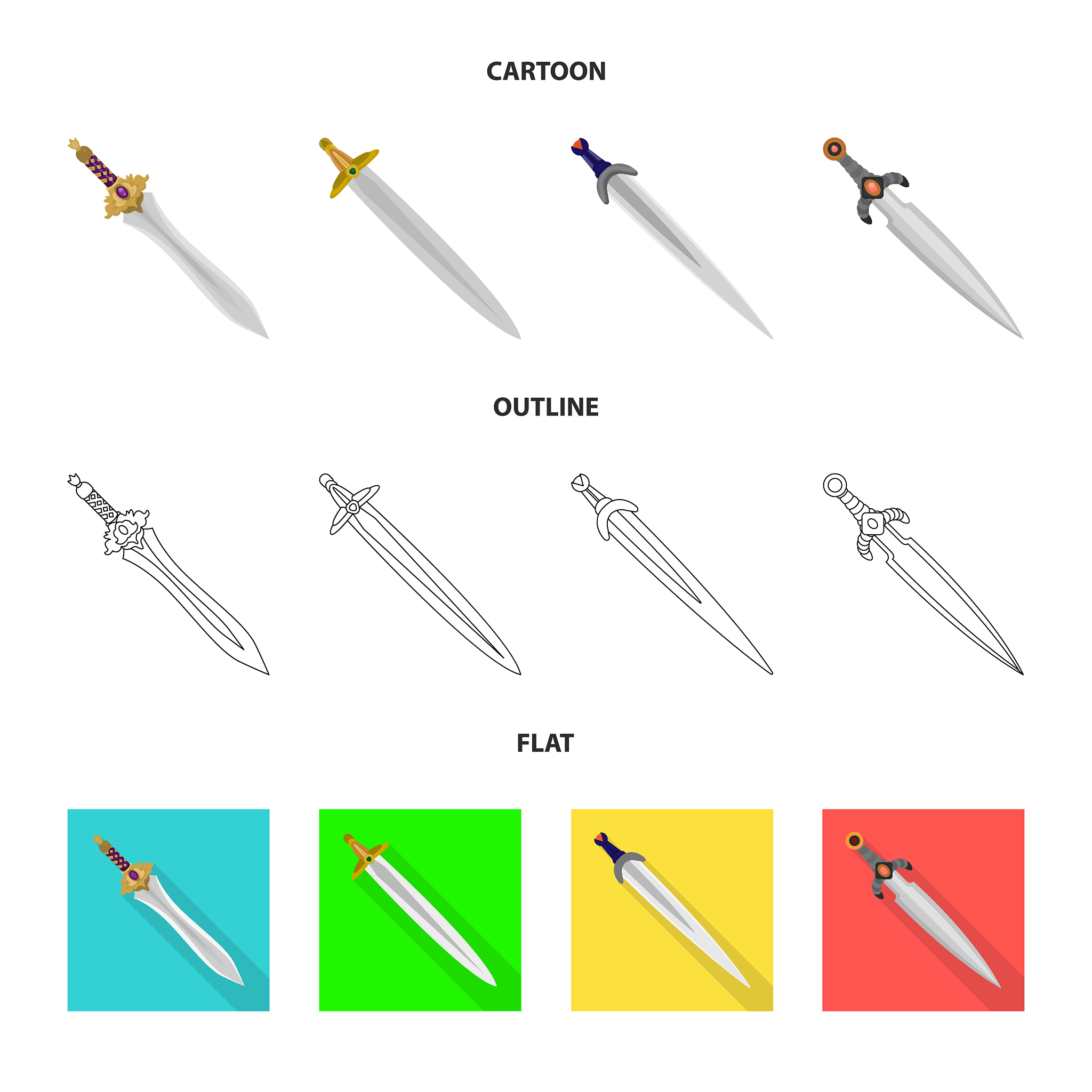isolated object of game and armor sign set of