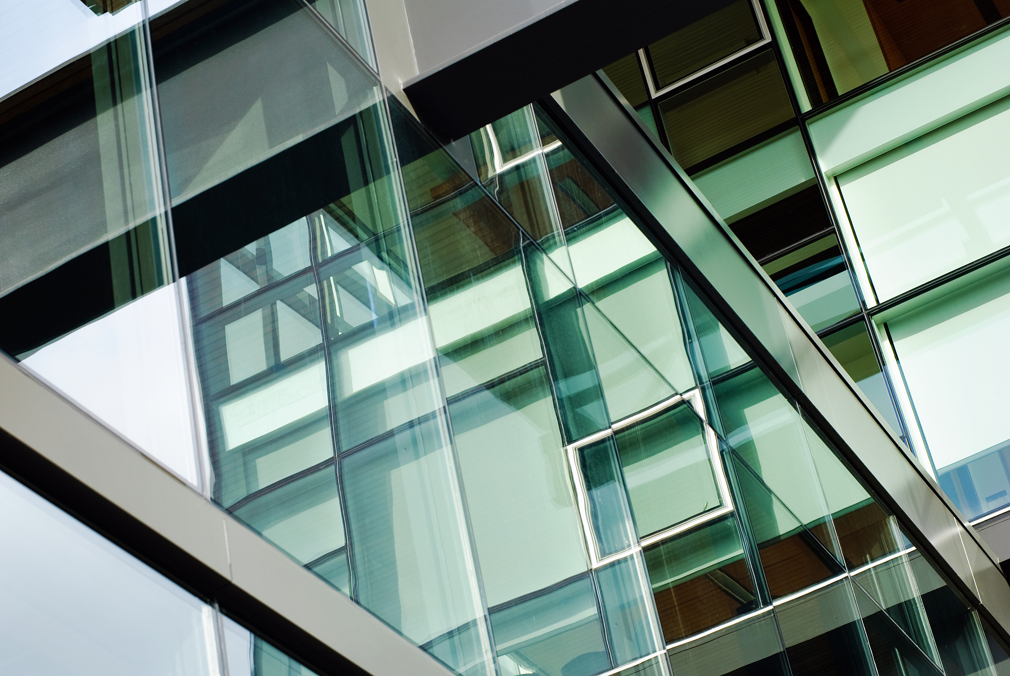 slanted architectural abstract outside modern building at univer