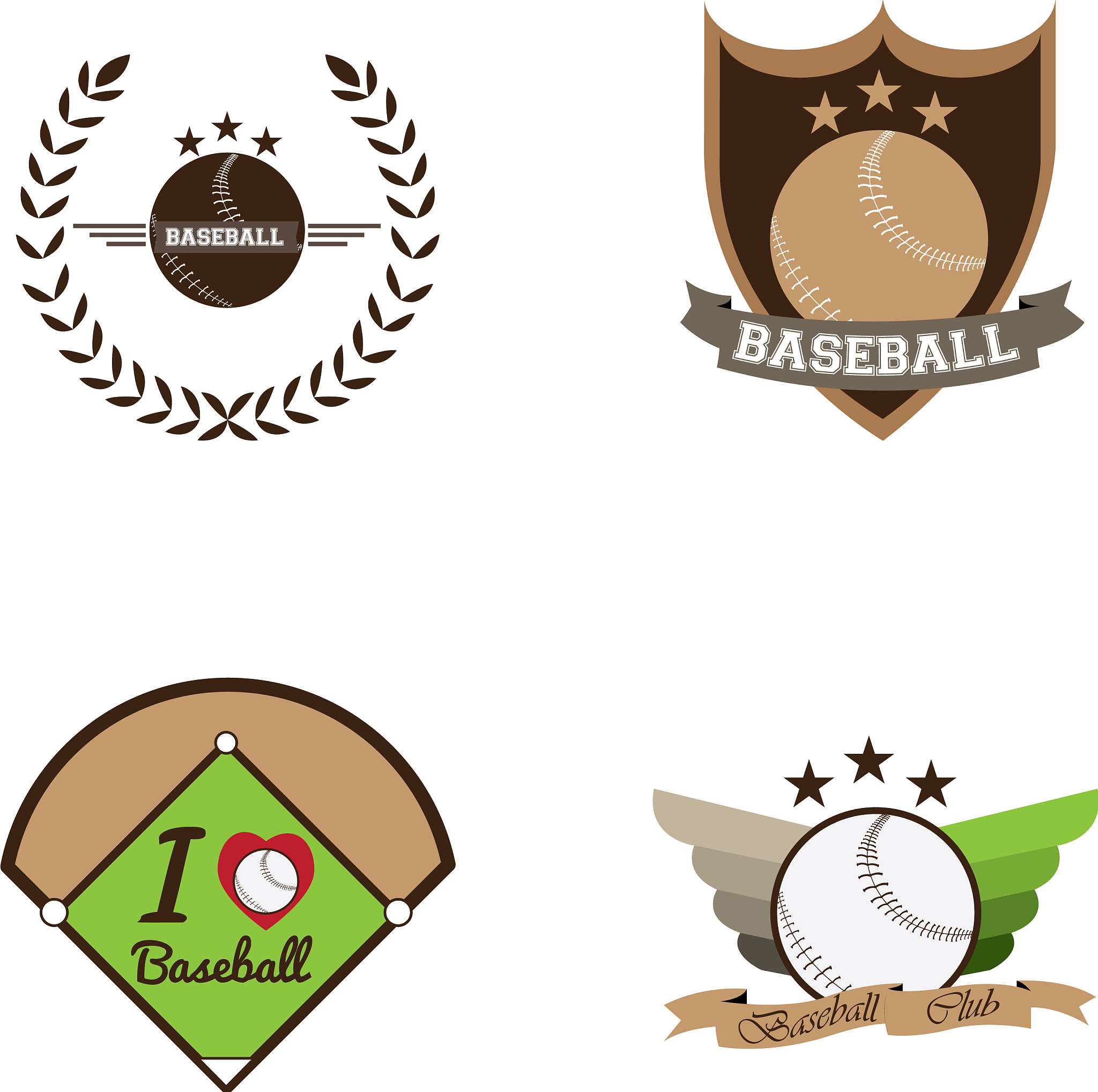 set of baseball emblems