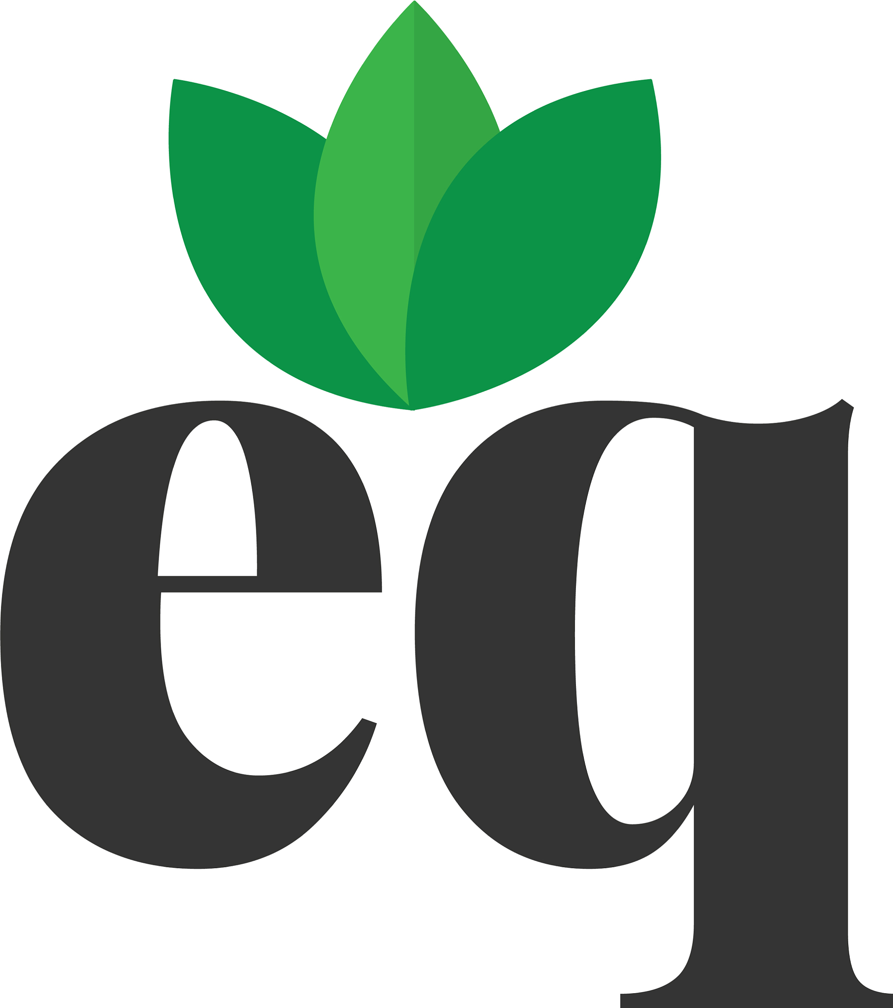 initial letter eq green leaf logo design template