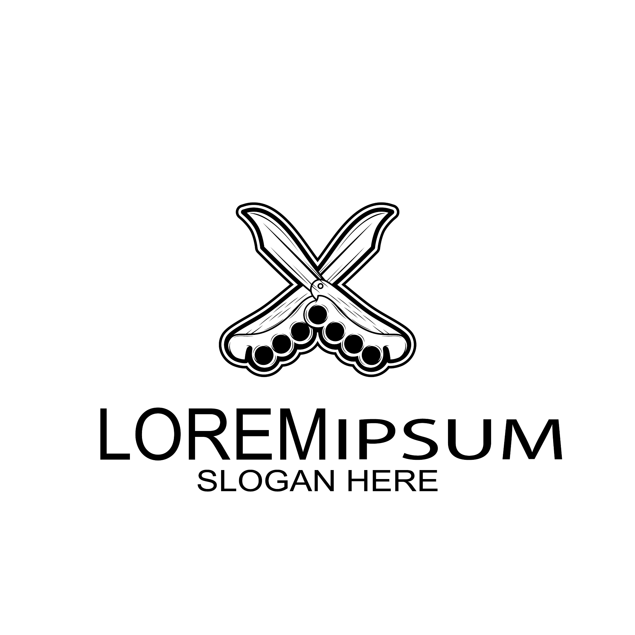 logo vintage style hand holding gun logo design