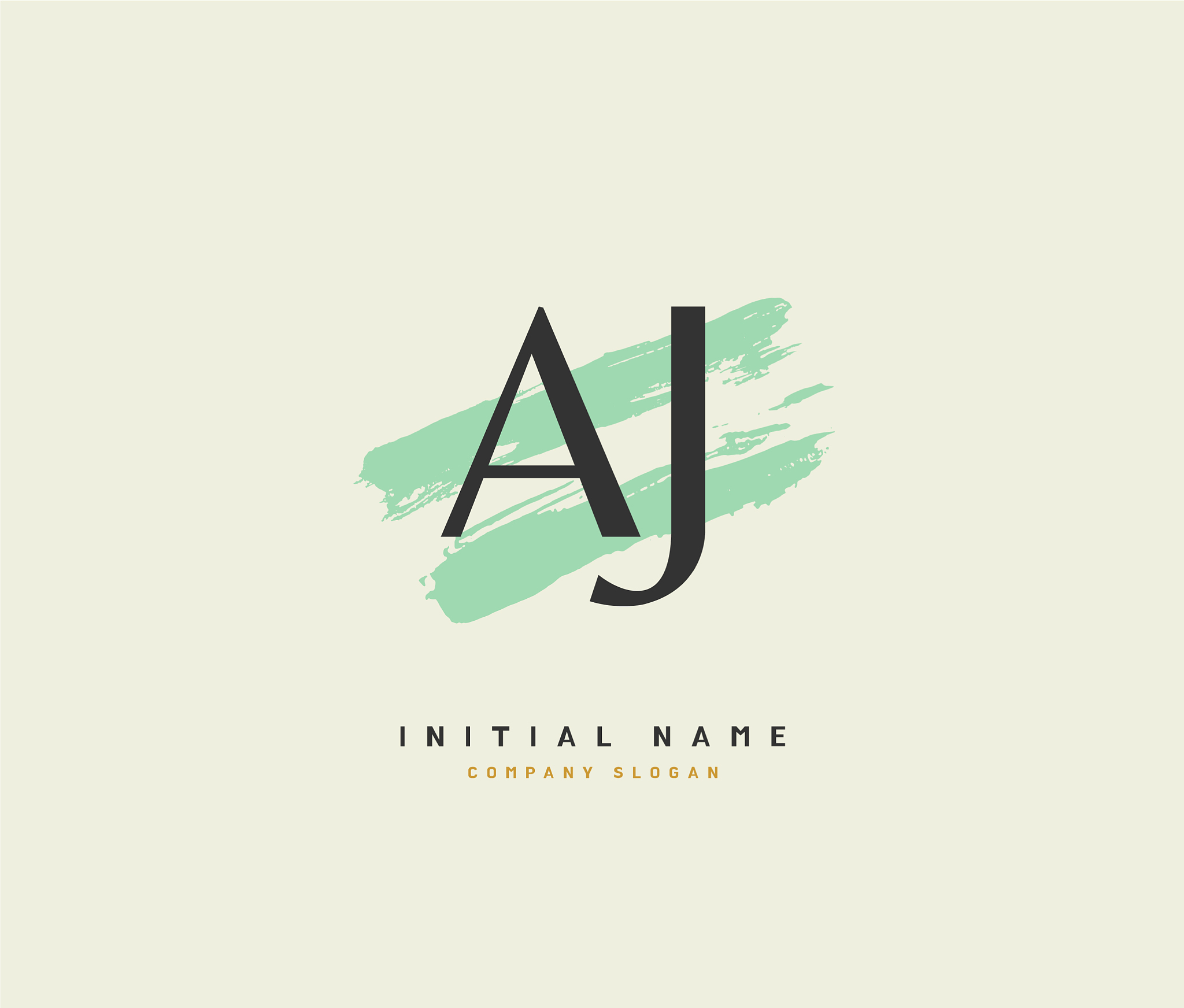 a j aj beauty initial logo handwriting logo of