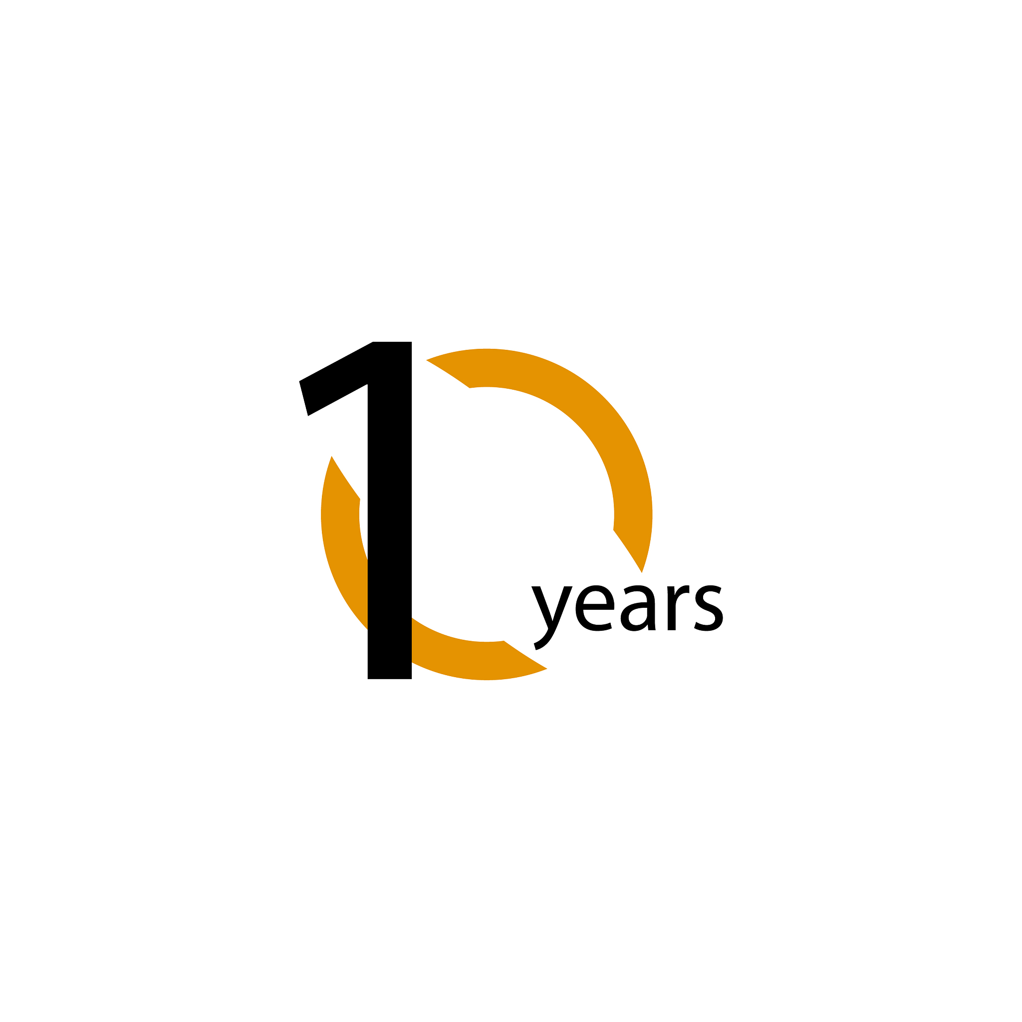 10 years anniversary half circle template design