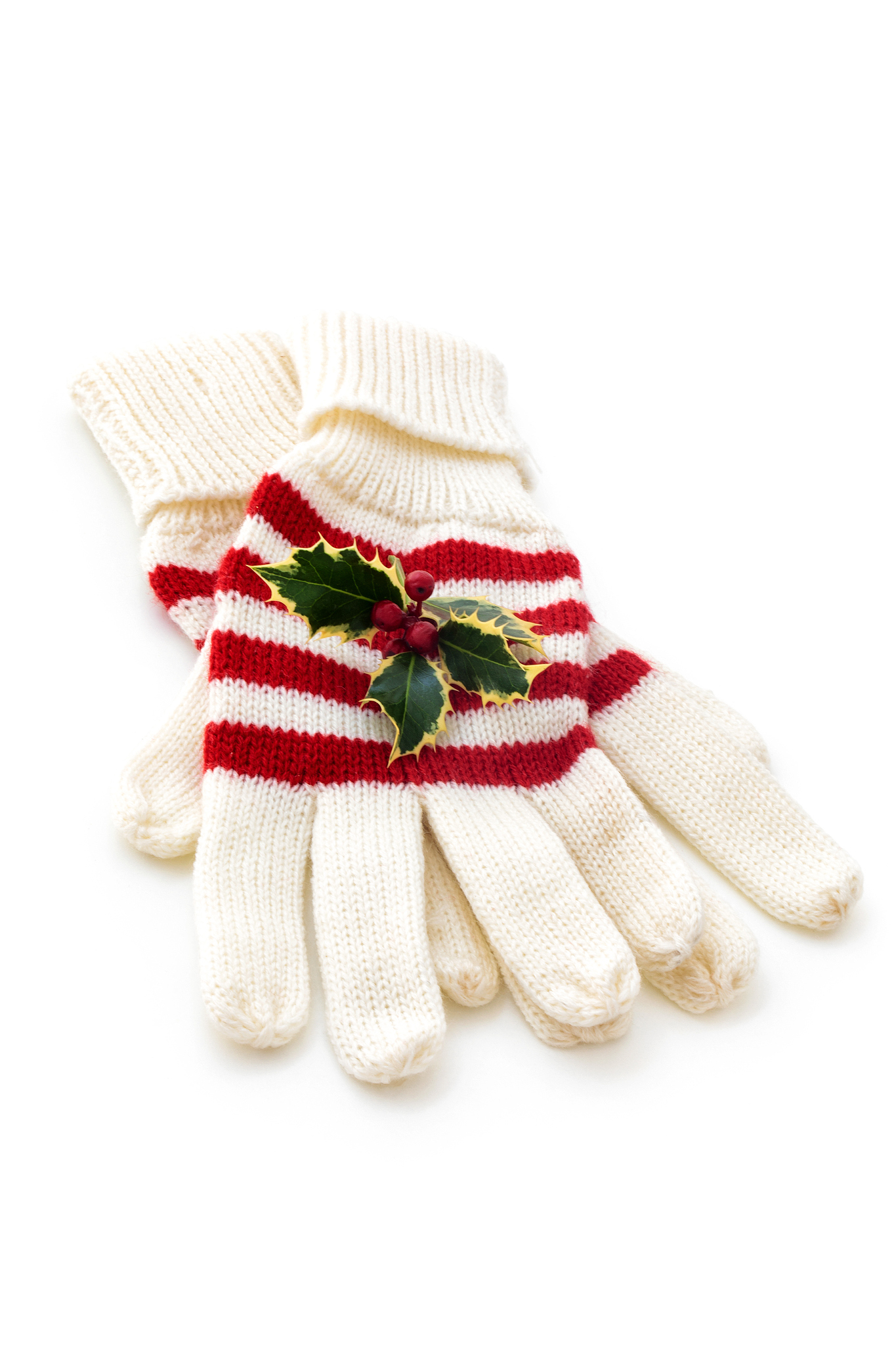 winter gloves on white.