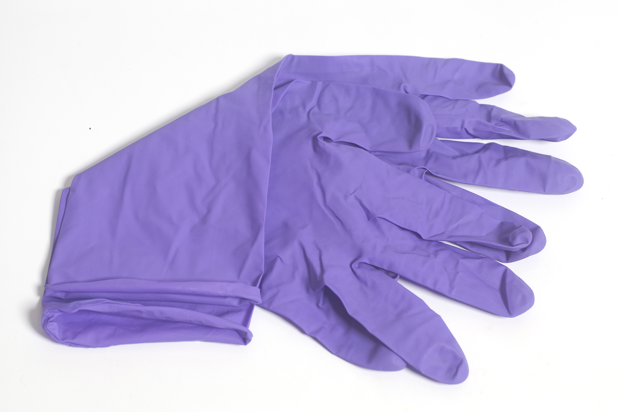purple latex gloves