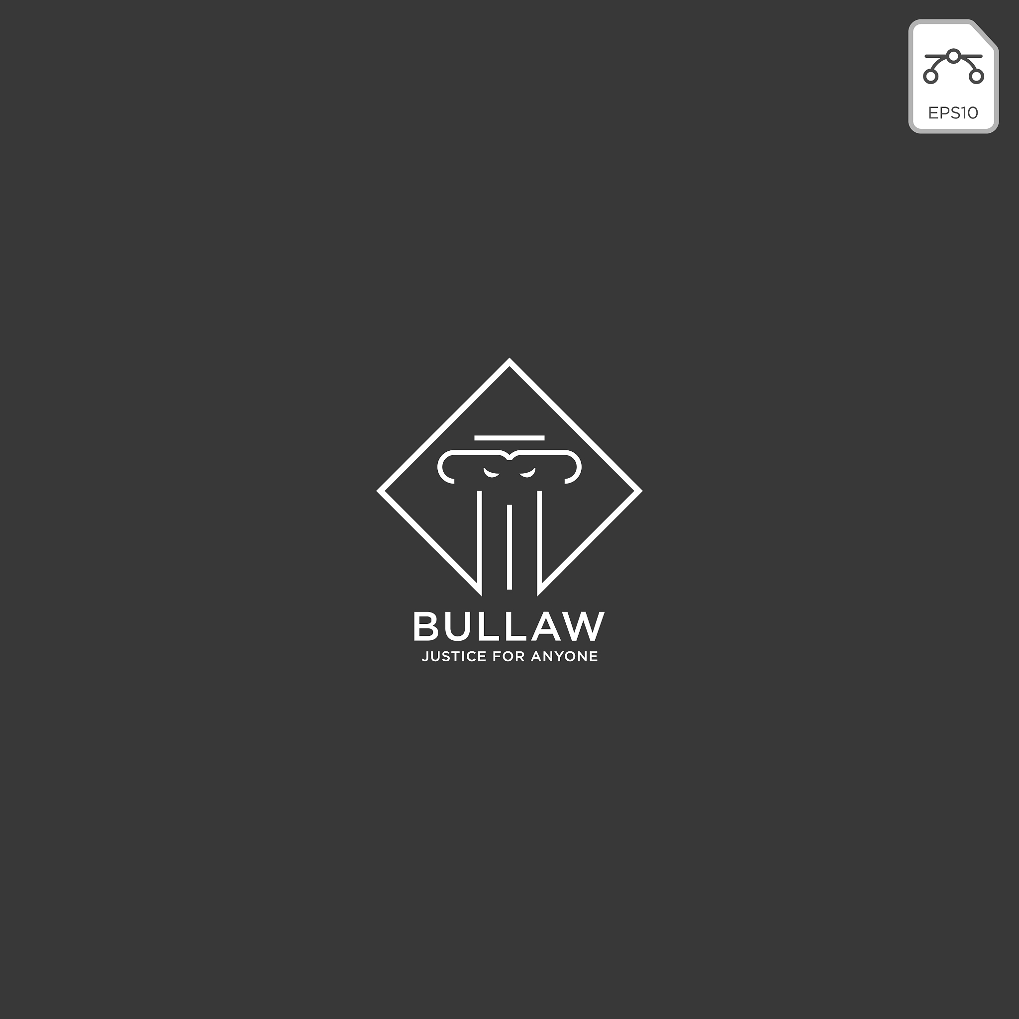 elegant pillar attorney logo line design template