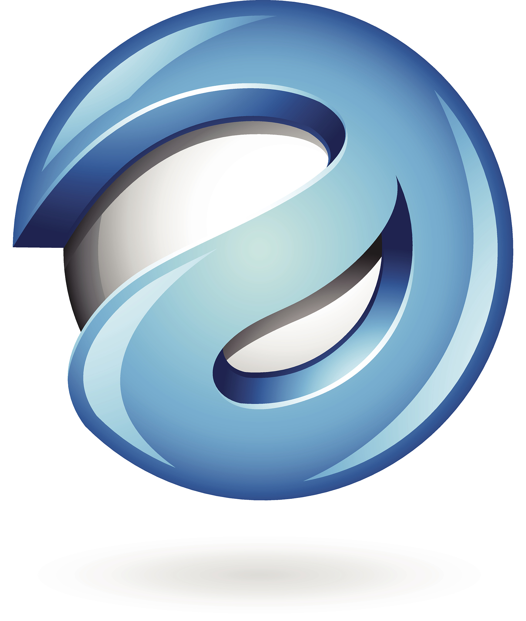 round glossy letter a 3d blue icon
