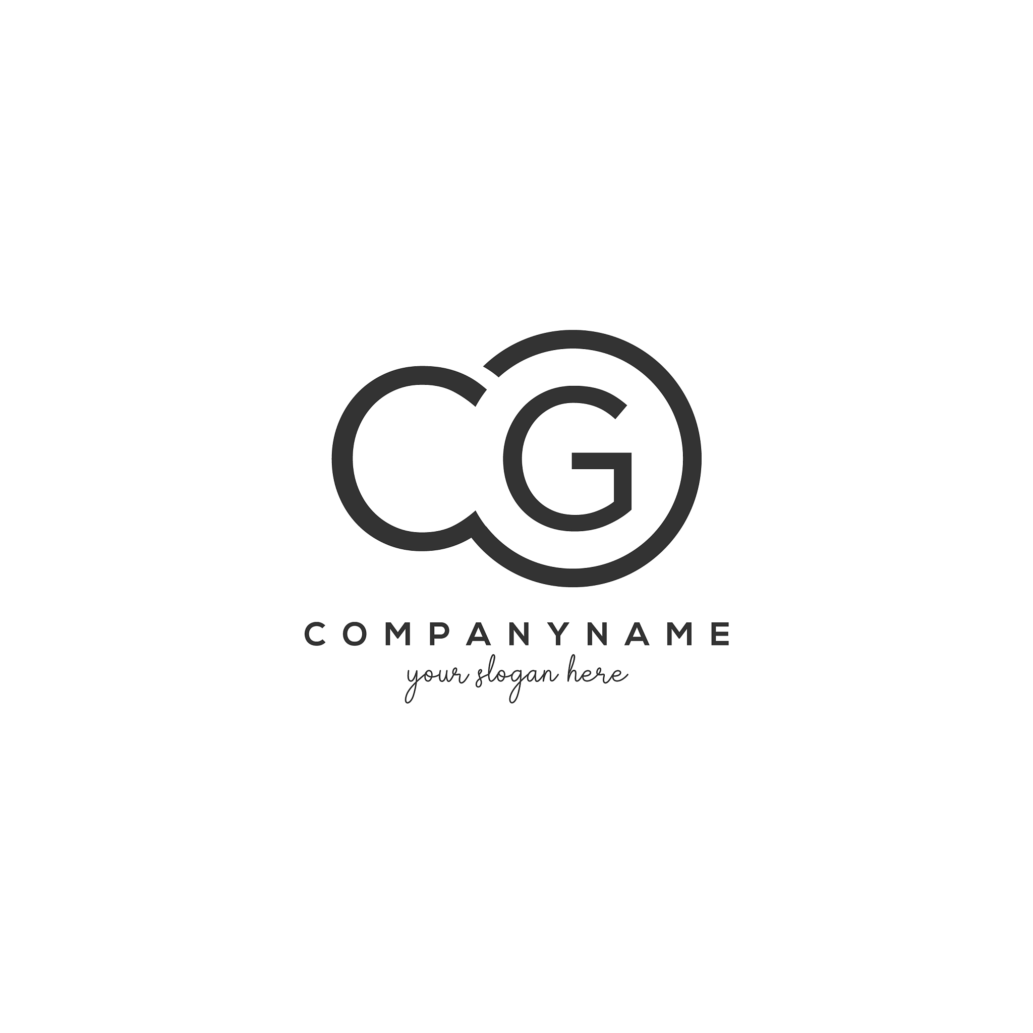 initial cg letter logo with circle template