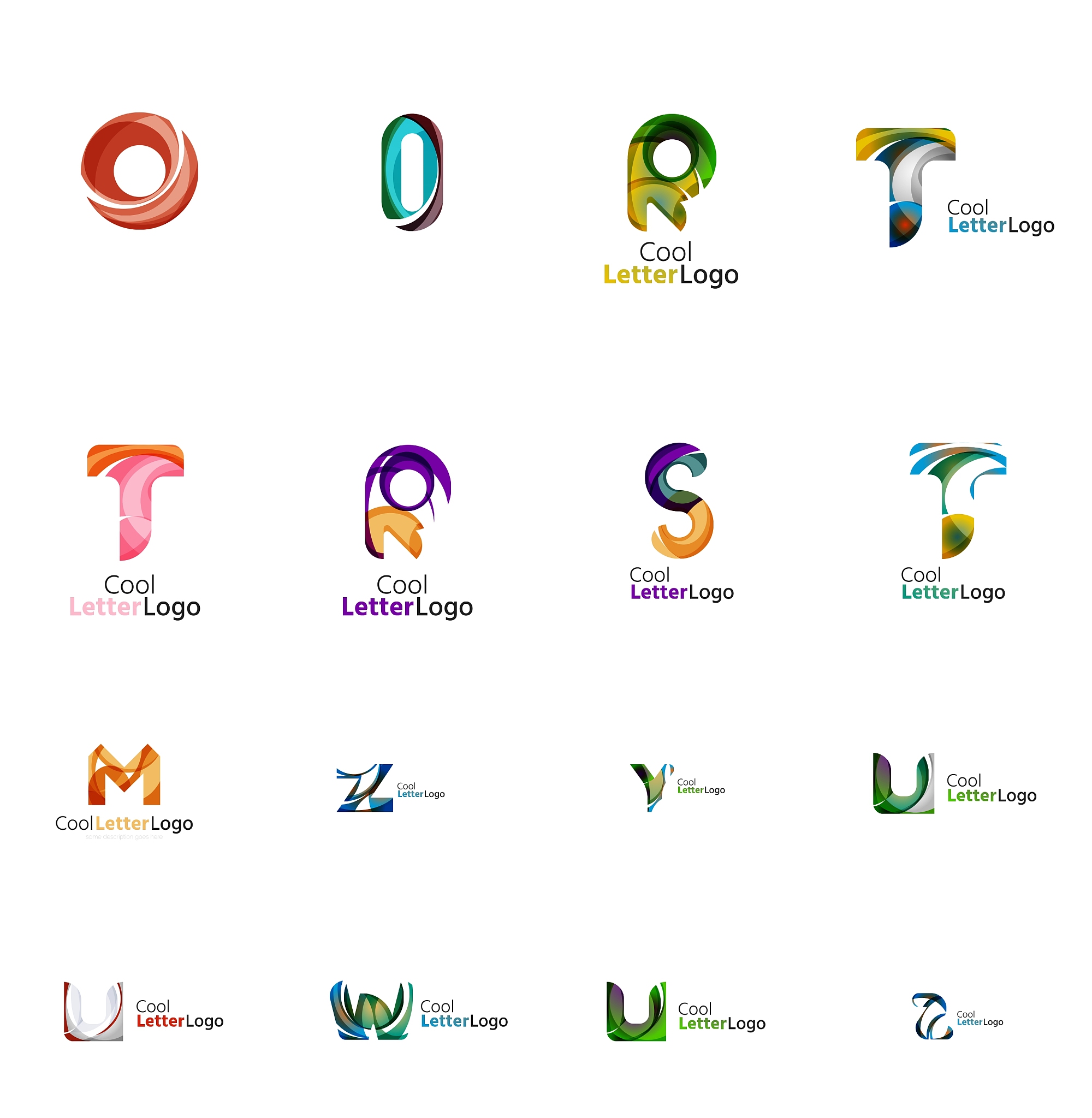set of universal company logo ideas business icon