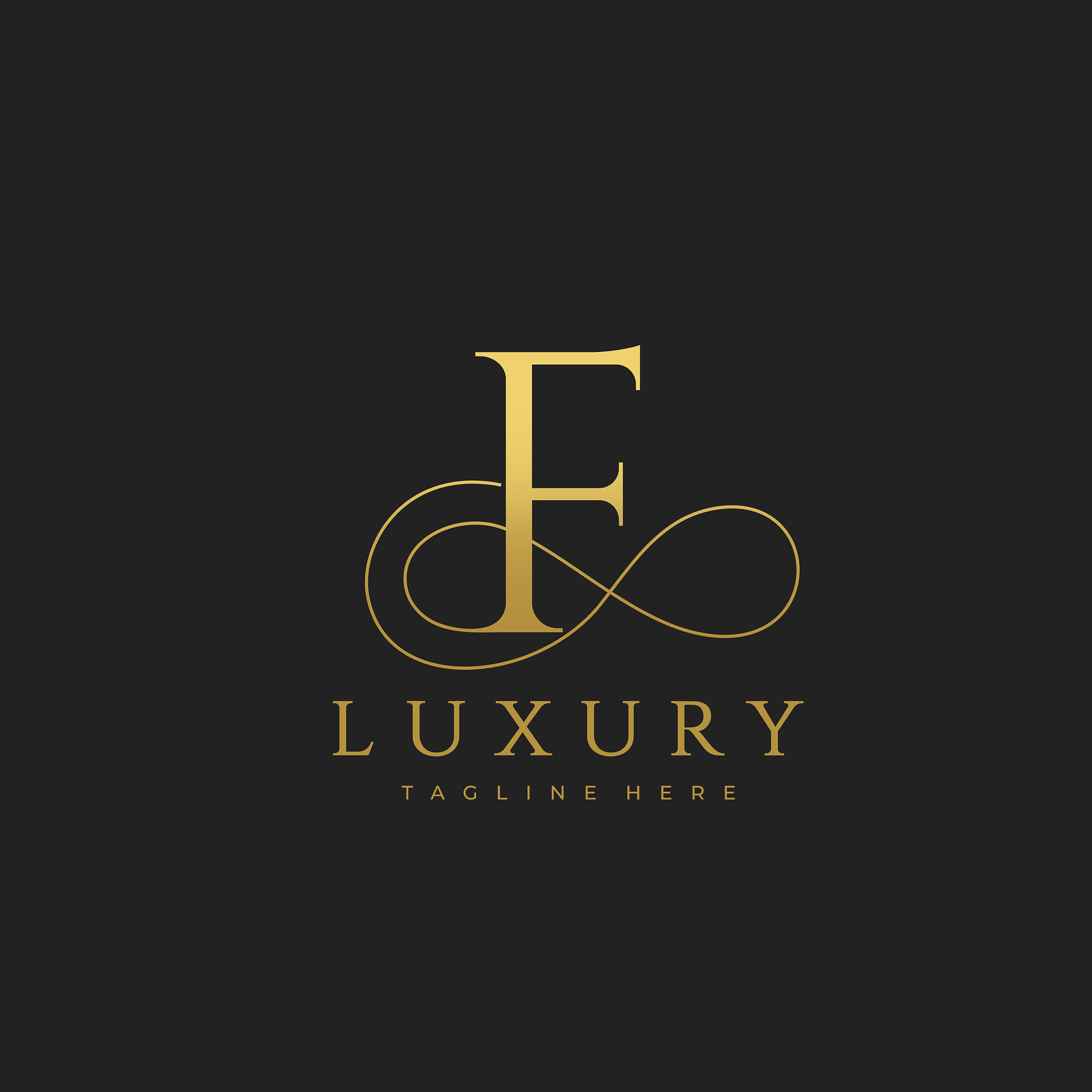 f luxury letter logo design