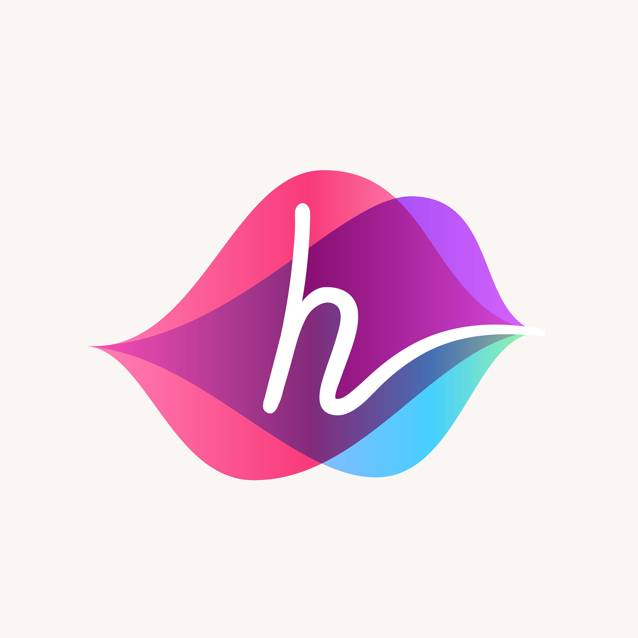 letter h with transparency sound waves logo design concept.