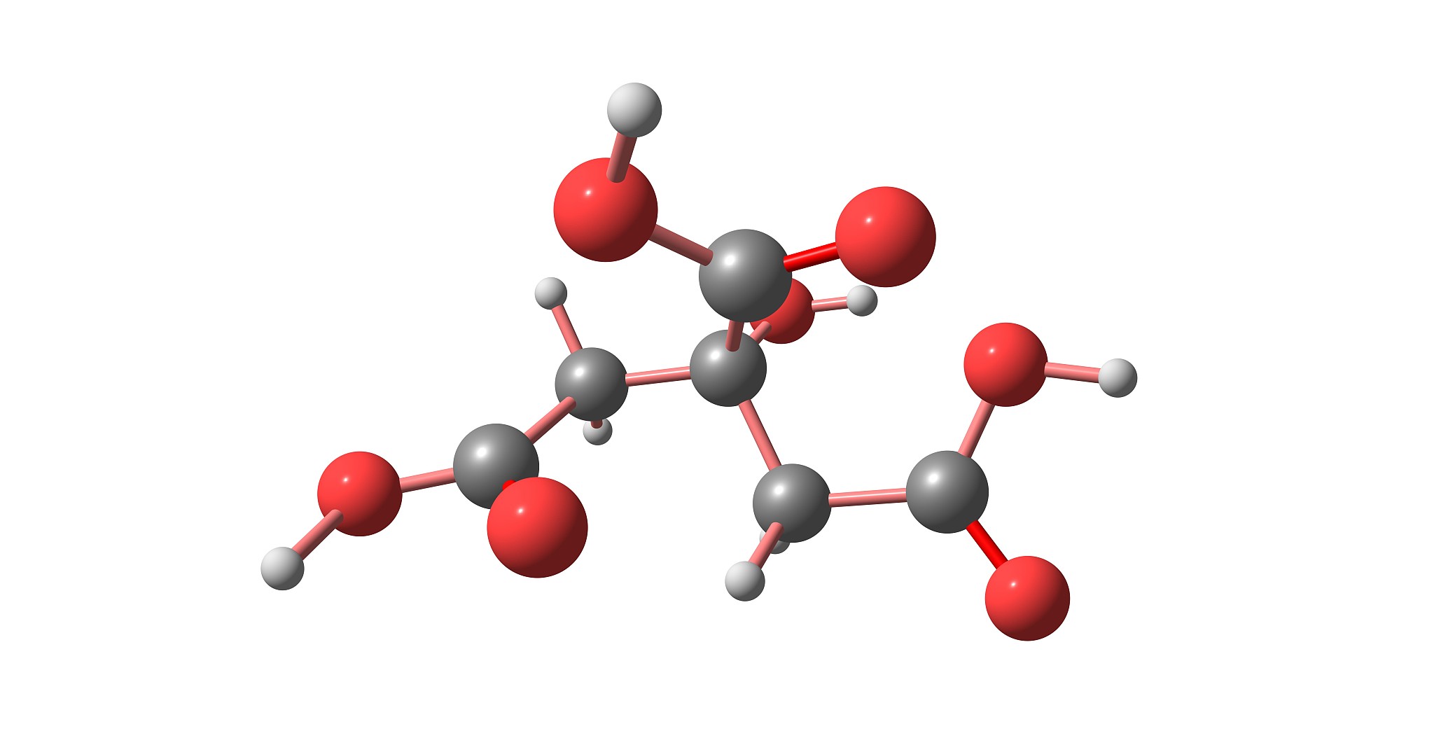 citric acid molecular structure isolated on white