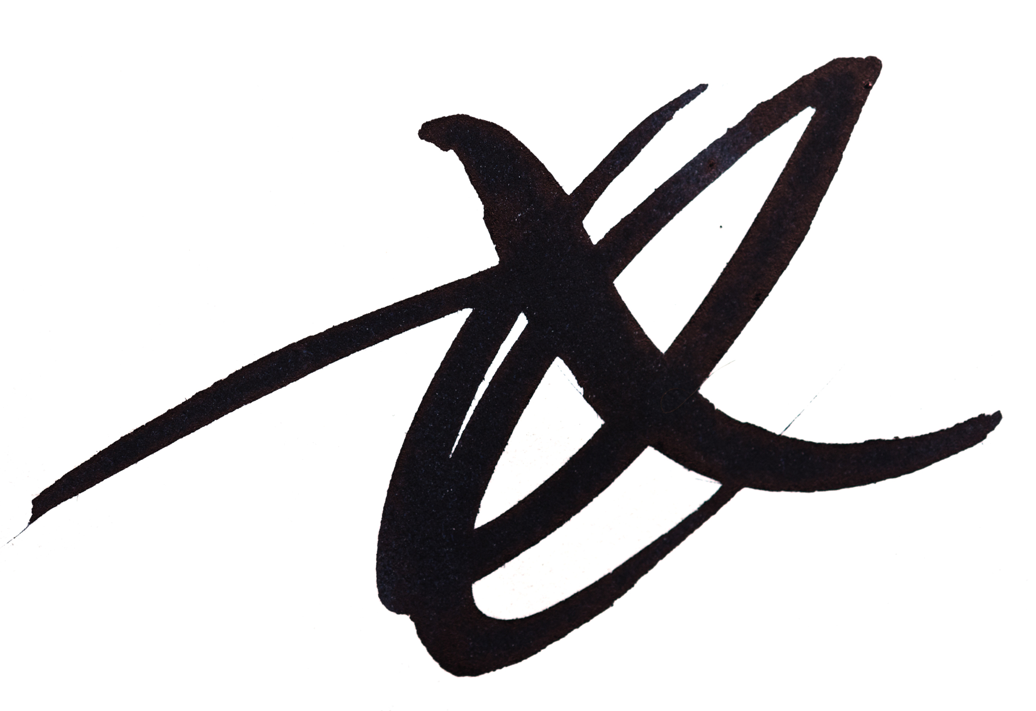 black ink on white