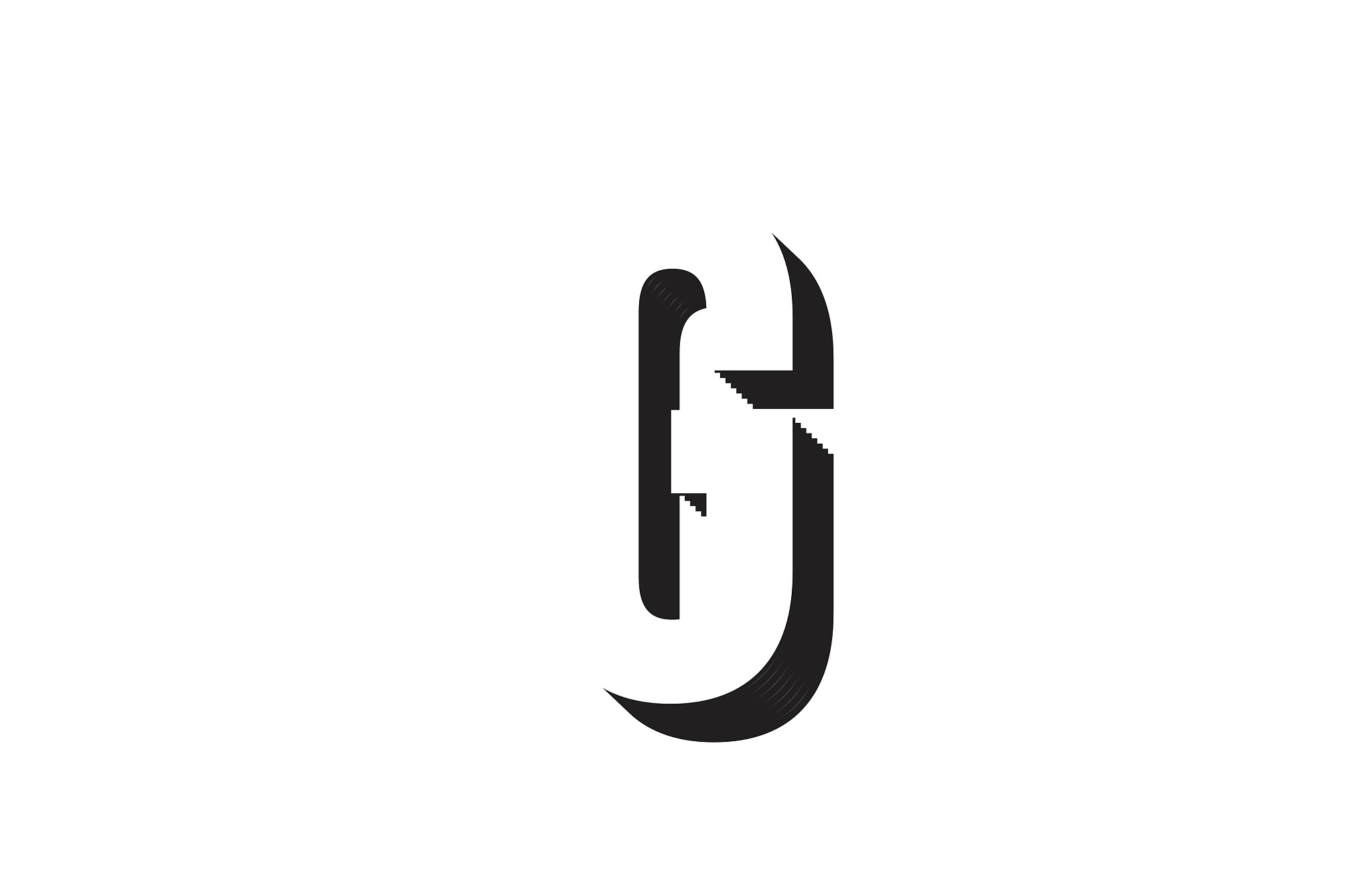 black and white g alphabet letter logo icon design
