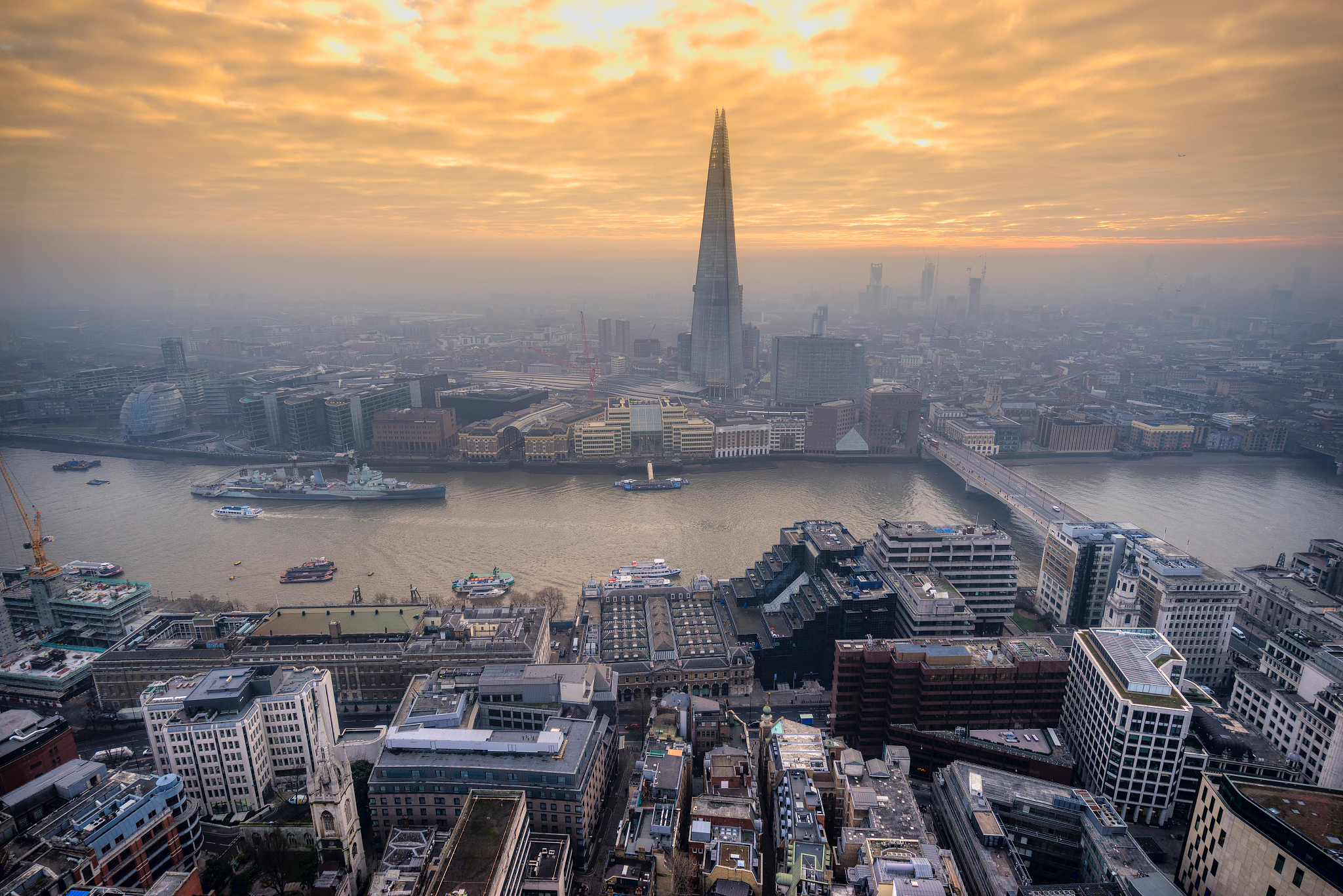 aerial view of london, united kingdom