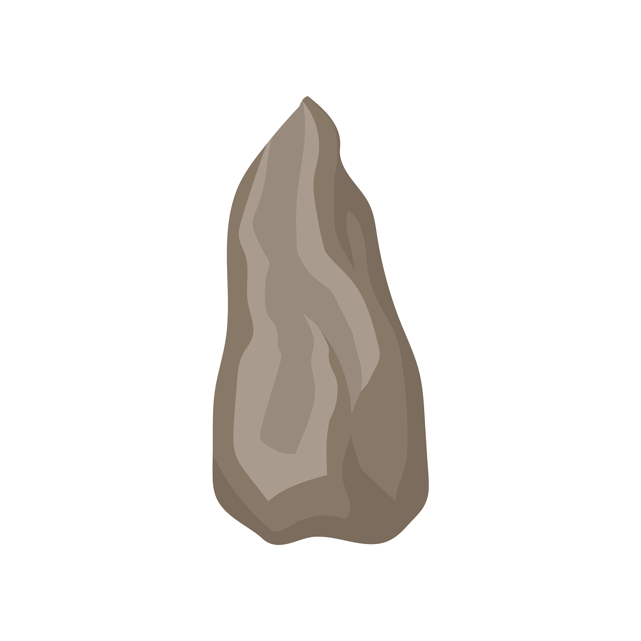 pointed stone tool of prehistoric man